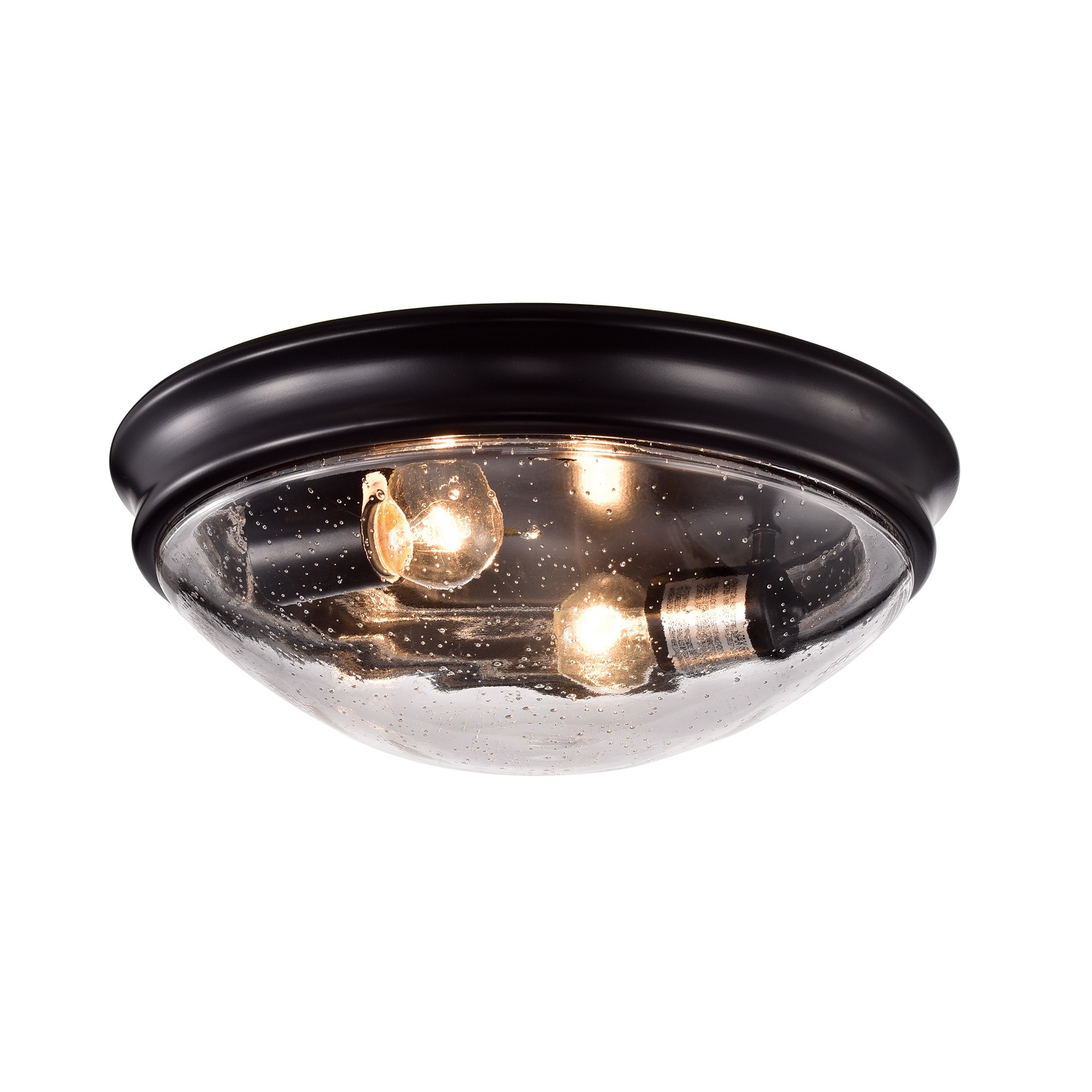 Edvivi ECG-13S-BK Pierre 2 -Light 13-in Oil rubbed Bronze Flush Mount Light