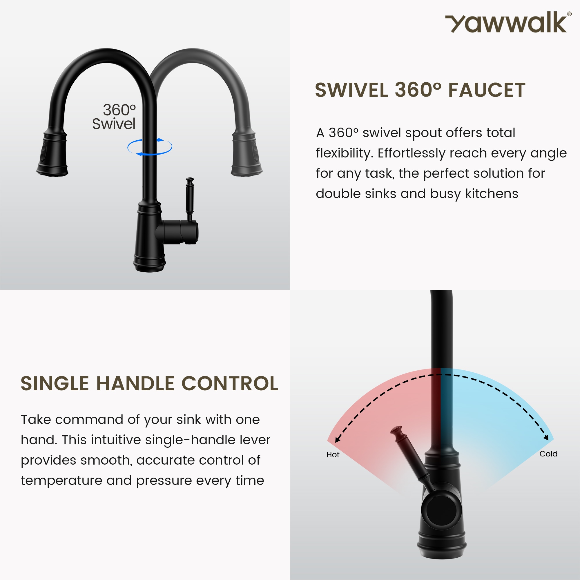 YAWWALK Y13W44K-MB Kitchen-Faucets - View #6