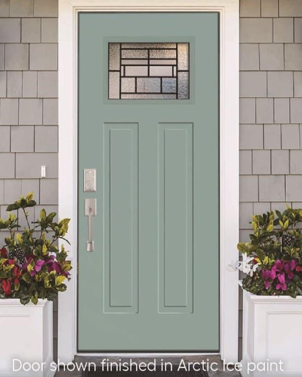 RELIABILT 10172515 Entry Door 36-in x 80-in x Steel Craftsman Right-hand inswing Artic Ice Painted Slab Front Door Insulating core