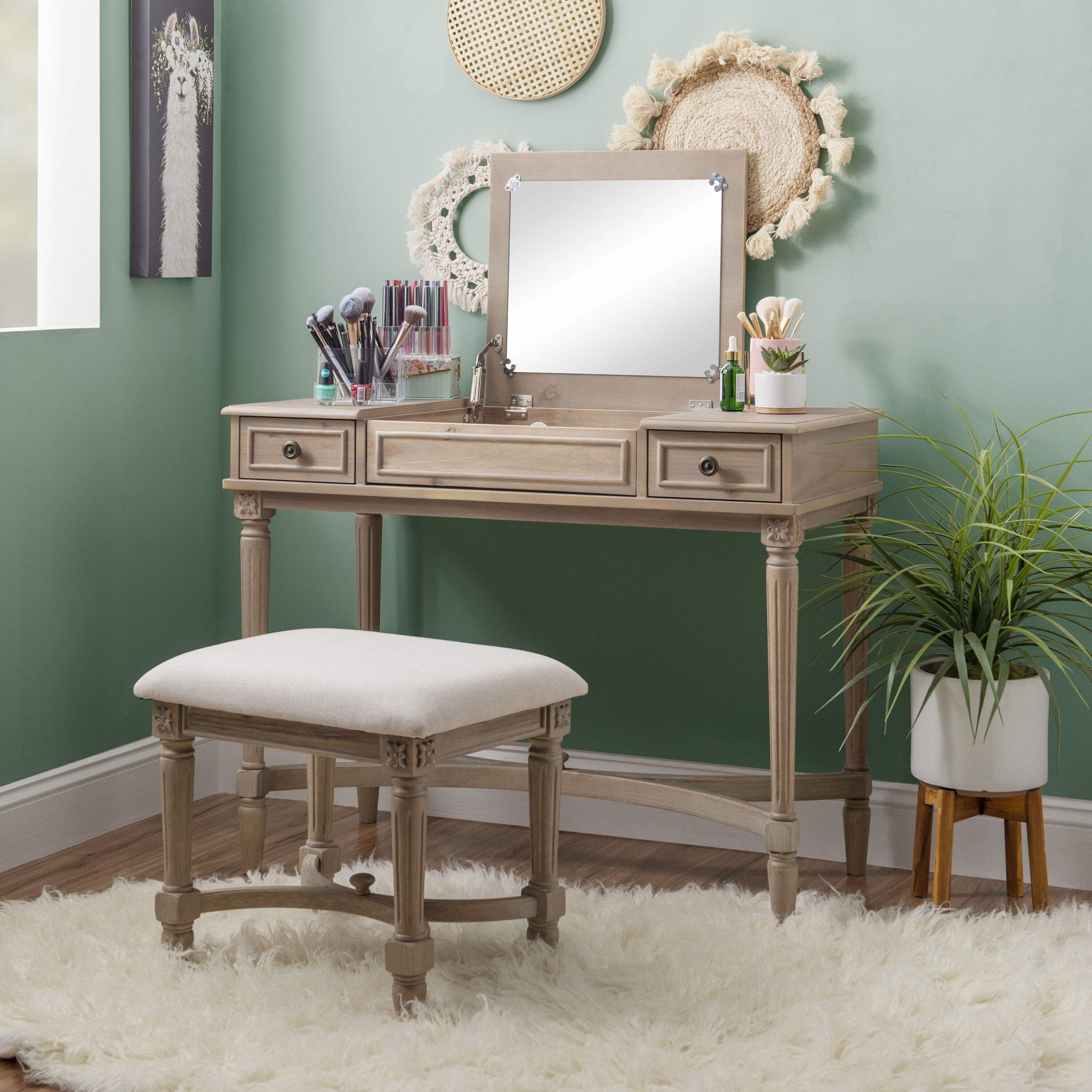 Linon VS064GRY01U Bedroom-Vanities - View #13