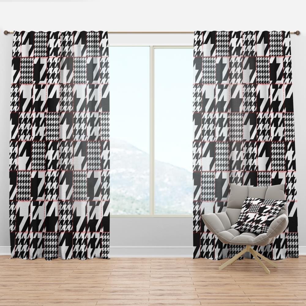Designart 84-in Black Room Darkening Thermal Lined Rod Pocket Single  Curtain Panel