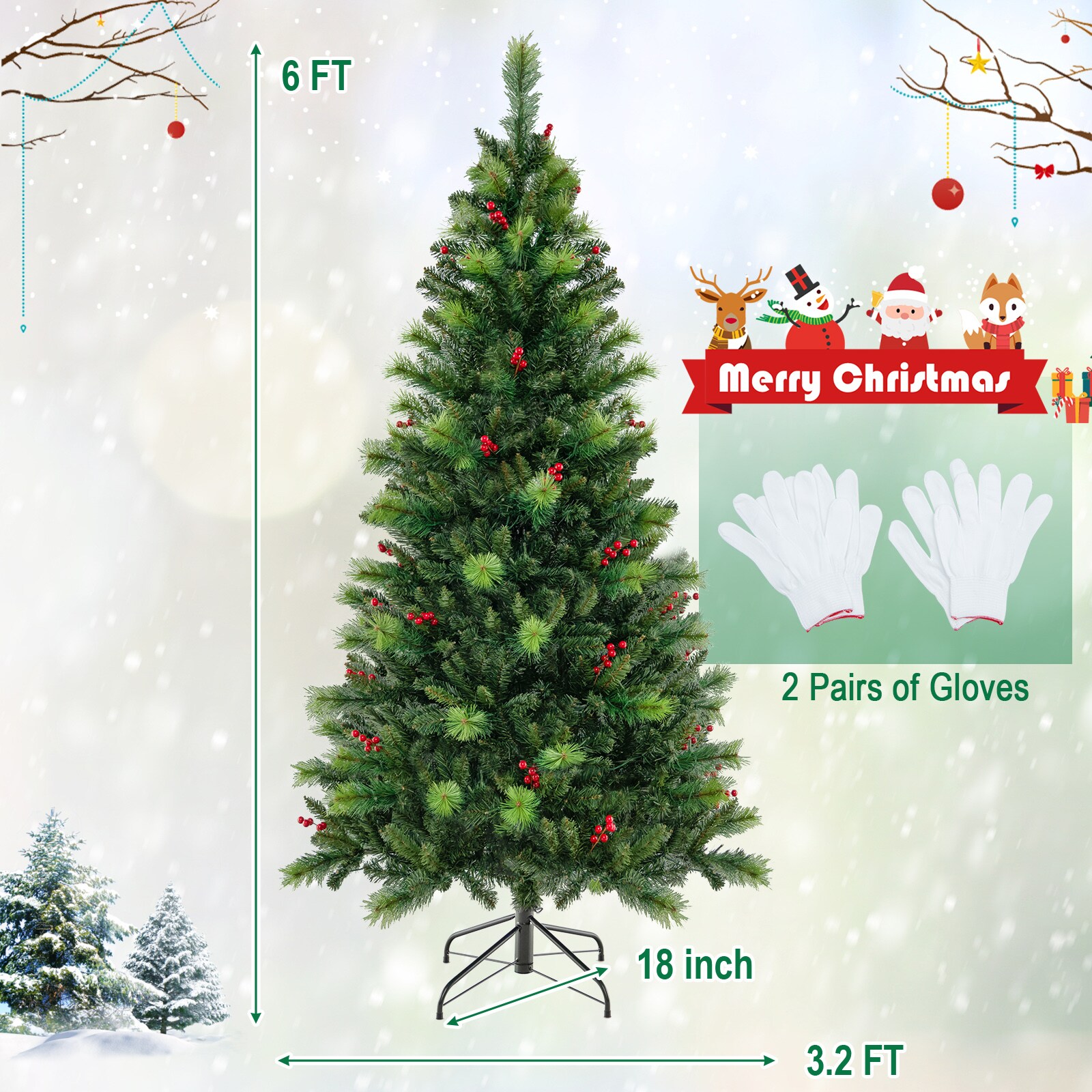 Forclover HYFL-US56CM Artificial-Christmas-Trees - View #4
