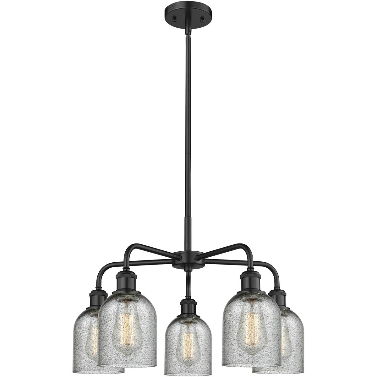 Innovations Lighting - 516-5CR-BK-G257 Caledonia Chandelier Matte Black