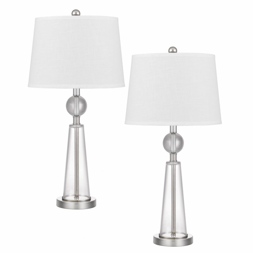 Almere 1-Light Contemporary Brushed Steel/Glass Incandescent Table Lamp