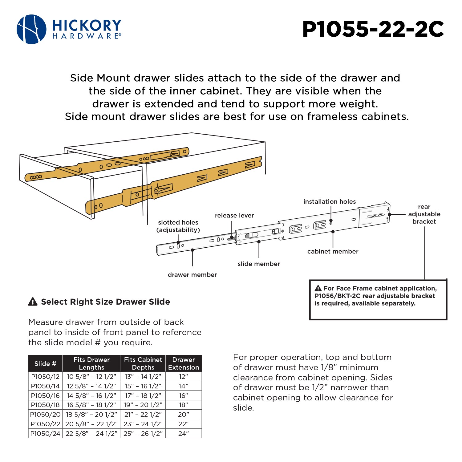 Hickory Hardware P1055/22-2C Drawer-Slides - View #5