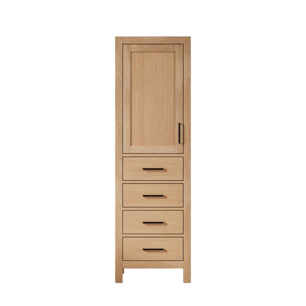 ARIEL A2065-LC-WOA Cambridge 20-in x 65-in x 16-in Natural Oak Wood Freestanding Soft Close Linen Cabinet