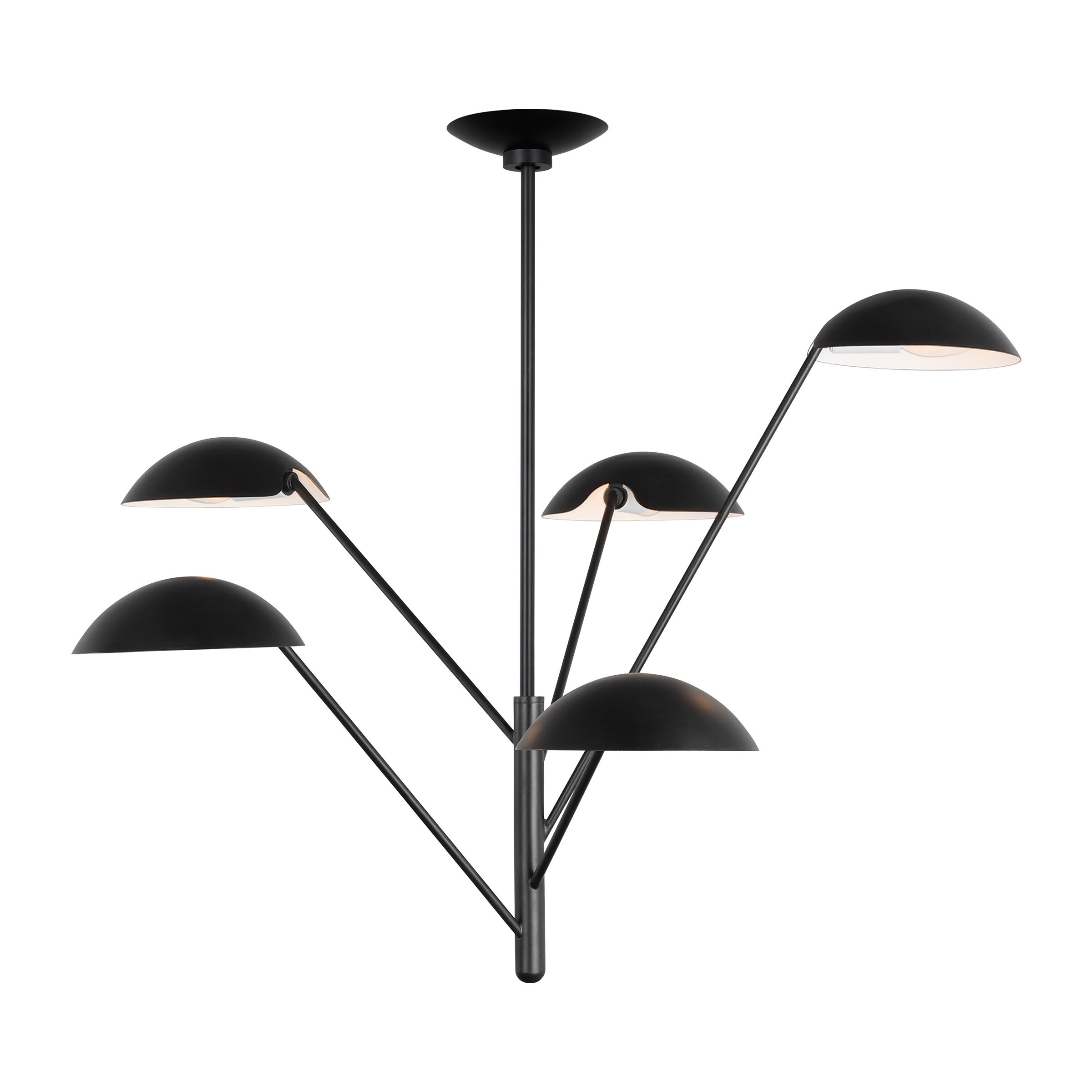 Nevel 5-Light Aged Iron Mid-Century Modern Chandelier
