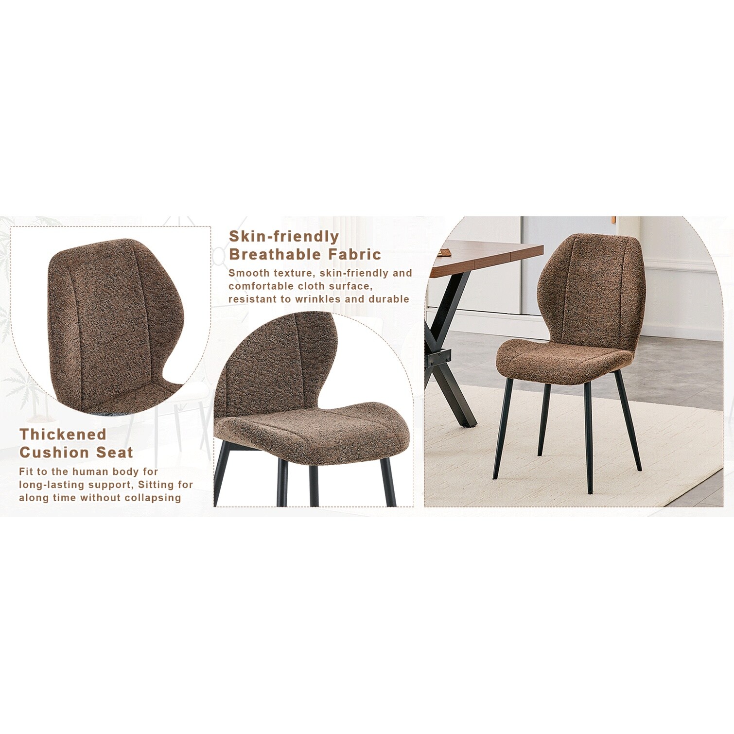 FlowLuxe R5QK9DEC0TPH Dining-Chairs - View #5