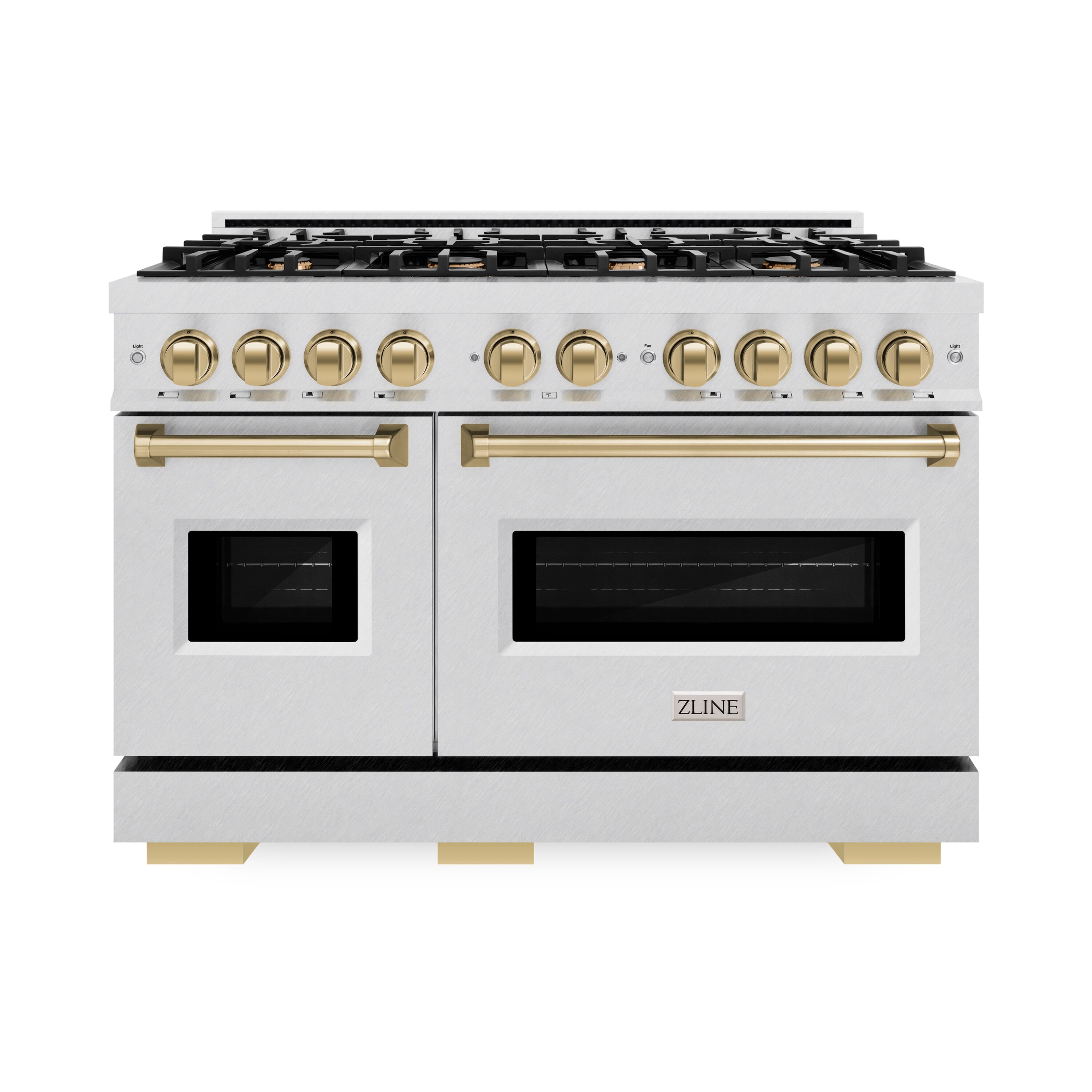 ZLINE KITCHEN & BATH CGRSZ-48-CB Classic 48-in 8 burners 4.2-cu ft / 2.5-cu ft Convection Oven Freestanding Liquid Propane Double Oven Gas Range ( Satin Stainless Steel, Champagne Bronze )