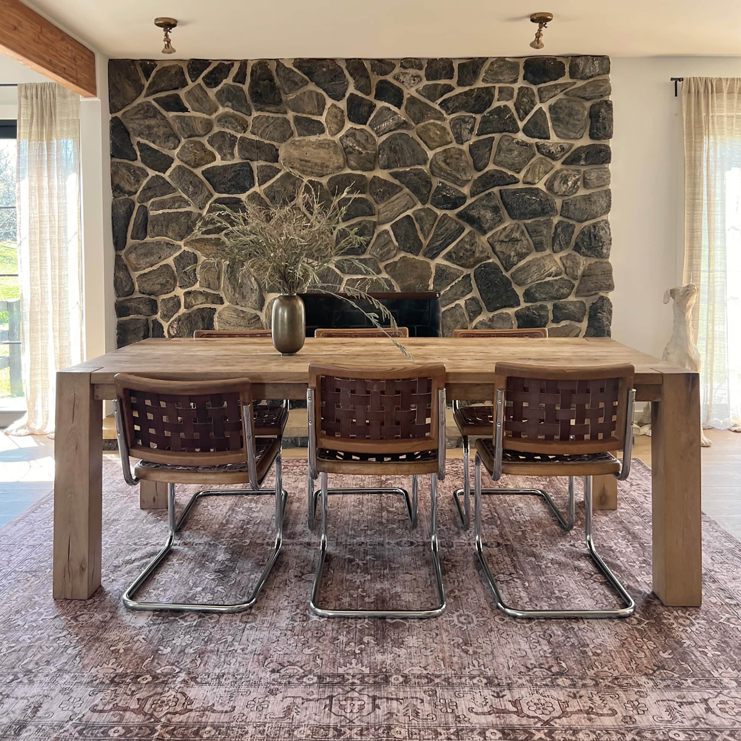 Lauren Liess x Rugs USA BIRV39B-508 Gwyn 5 x 8 (ft) Loomed Polyester Brown Rectangular Indoor Medallion Vintage Machine washable Area rug
