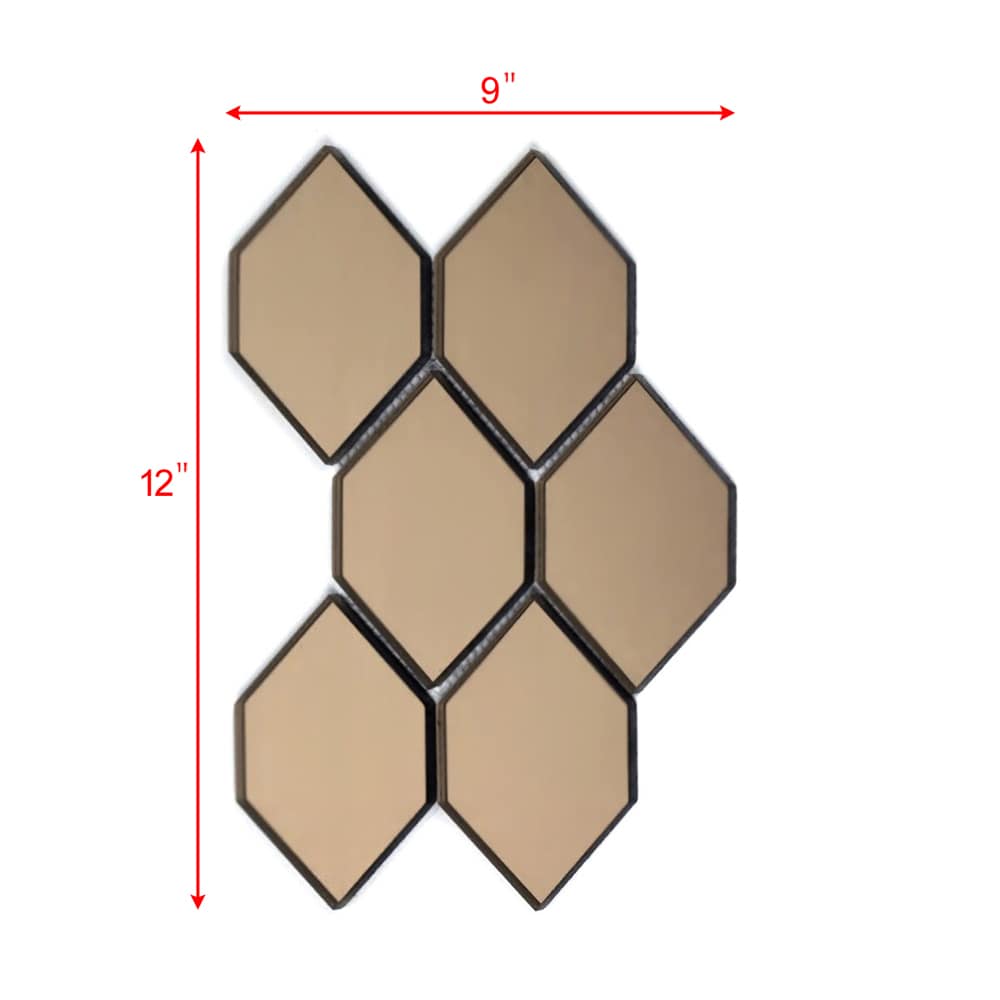 Abolos LWSREFHNY-GO[L] Reflections Mirror Gold 9-in x 12-in Mirrored Glass Honeycomb Wall Tile (10.4-sq. ft/ Carton)
