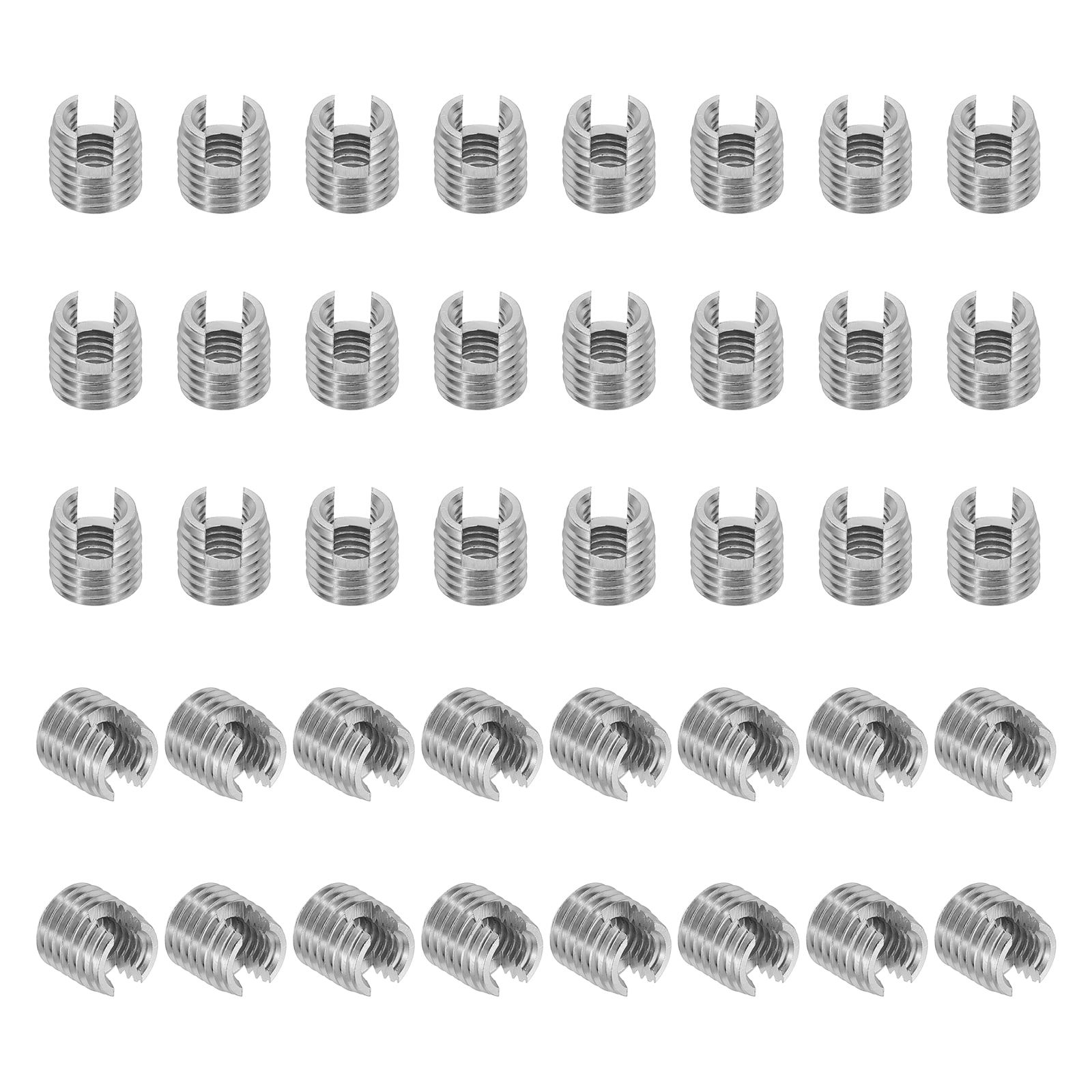 PATIKIL Self-Tapping Threaded Inserts 40pcs M5 x M8 x 8mm 303 Stainless Steel Thread Adapter Reducer Slotted Screw Repair Inserts Nuts Sleeve