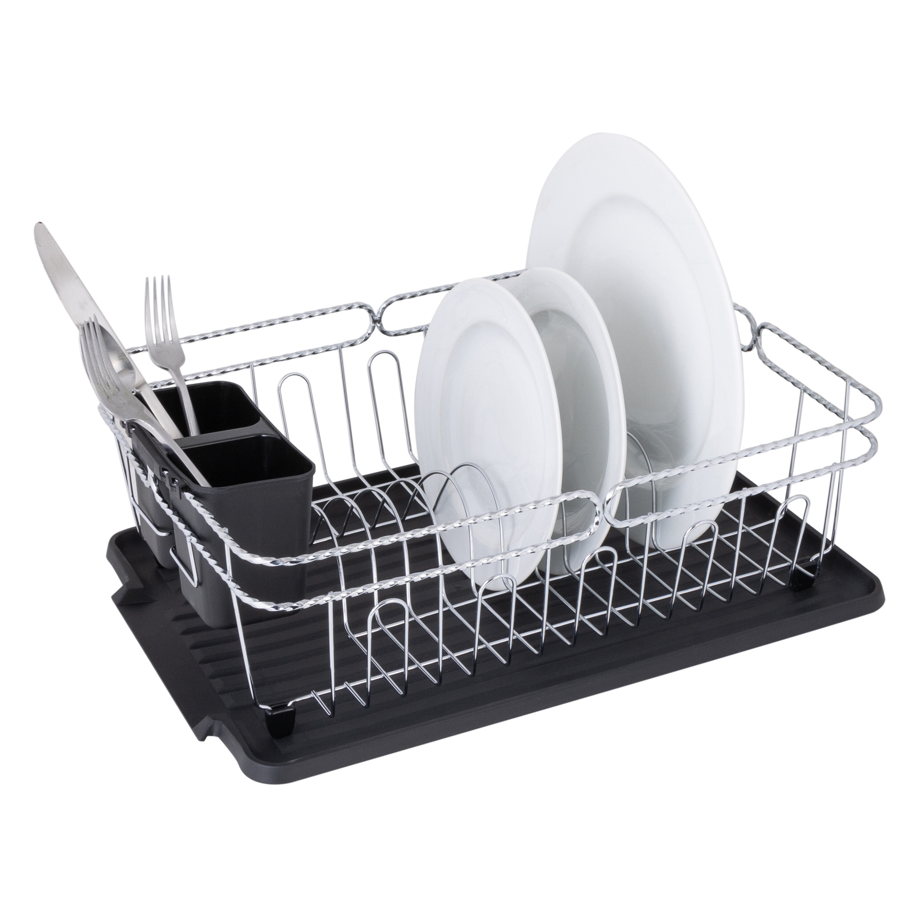 MegaChef 12-in W x 16-in L x 4-in H Metal Dish Rack in the Dish