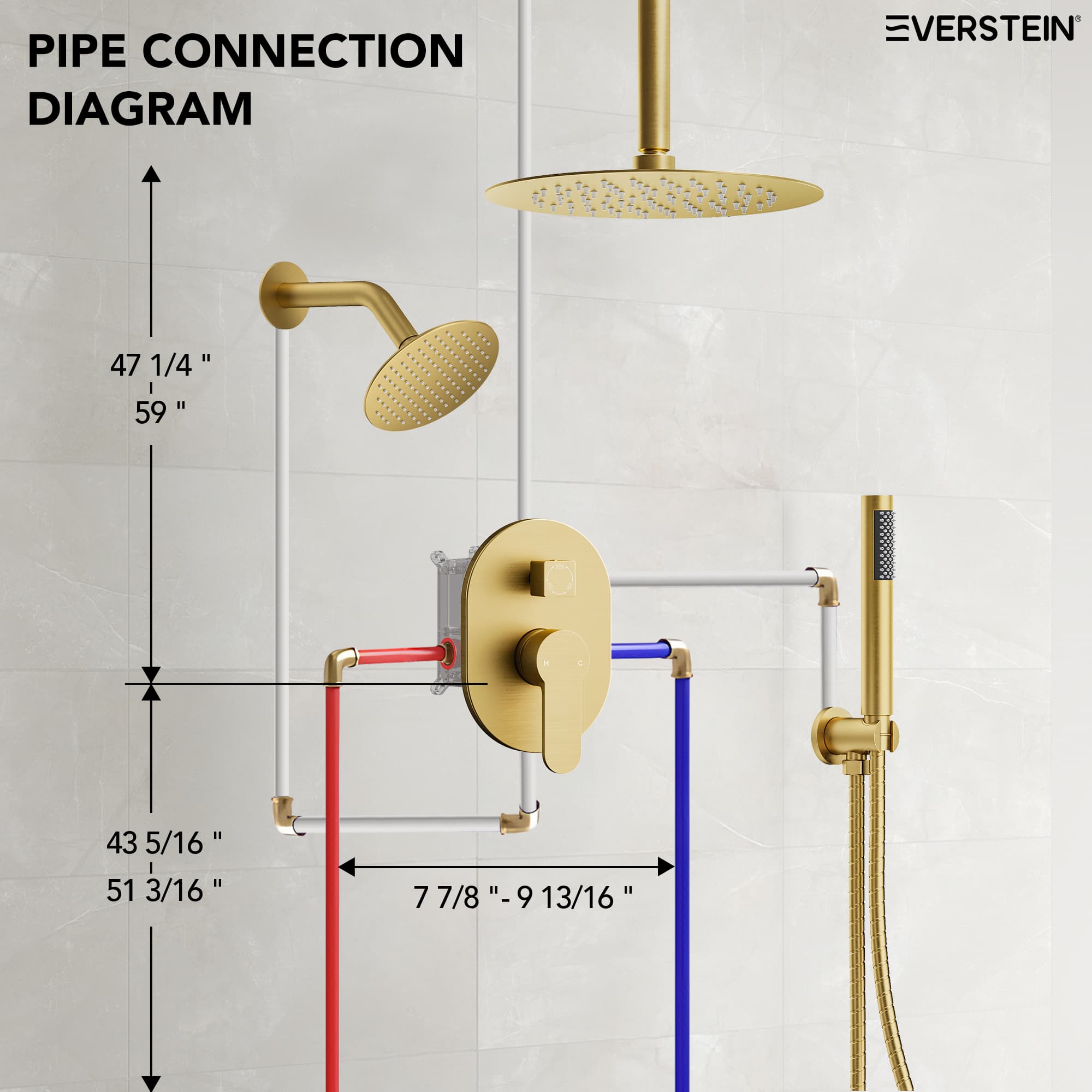 EVERSTEIN SFS-1057-GD10 Tub-Shower-Faucets - View #8