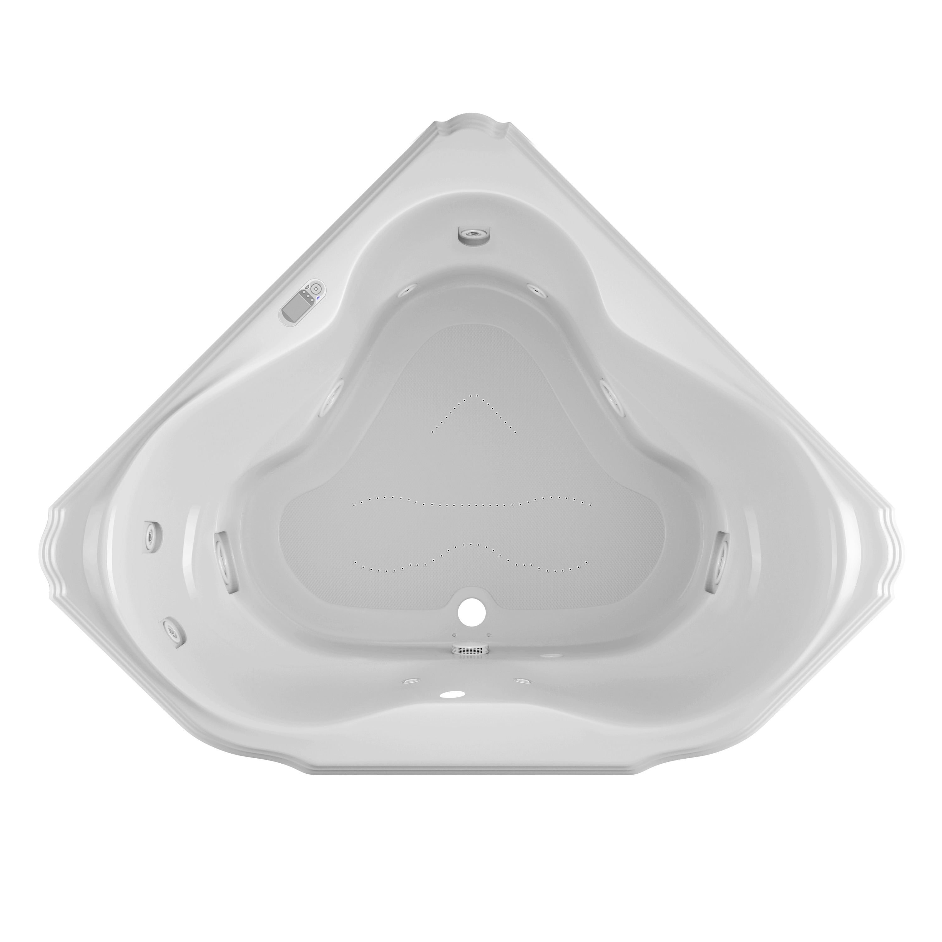 Jacuzzi MS17959 Marineo 60.0-Inches x 60.0-Inches White Acrylic Corner Drop-in Whirlpool and air bath combination tub ( Center Drain )