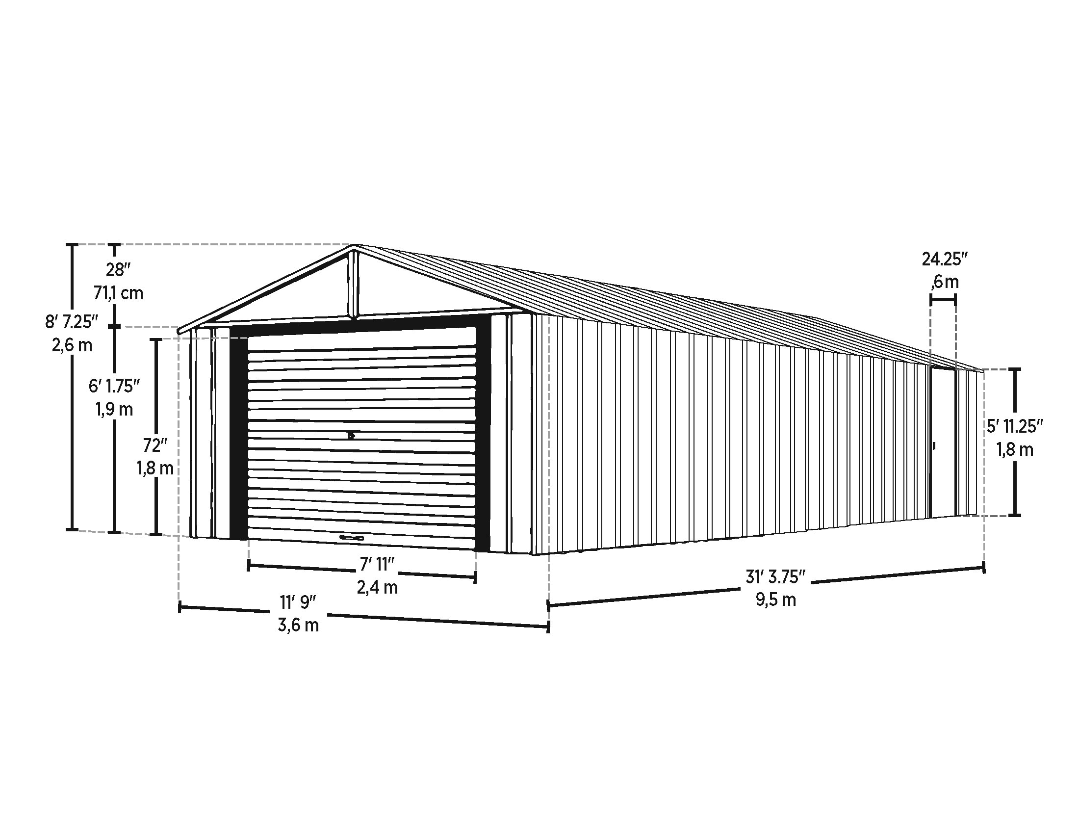 Arrow BGR1231FG Metal-Storage-Buildings-Sheds - View #3