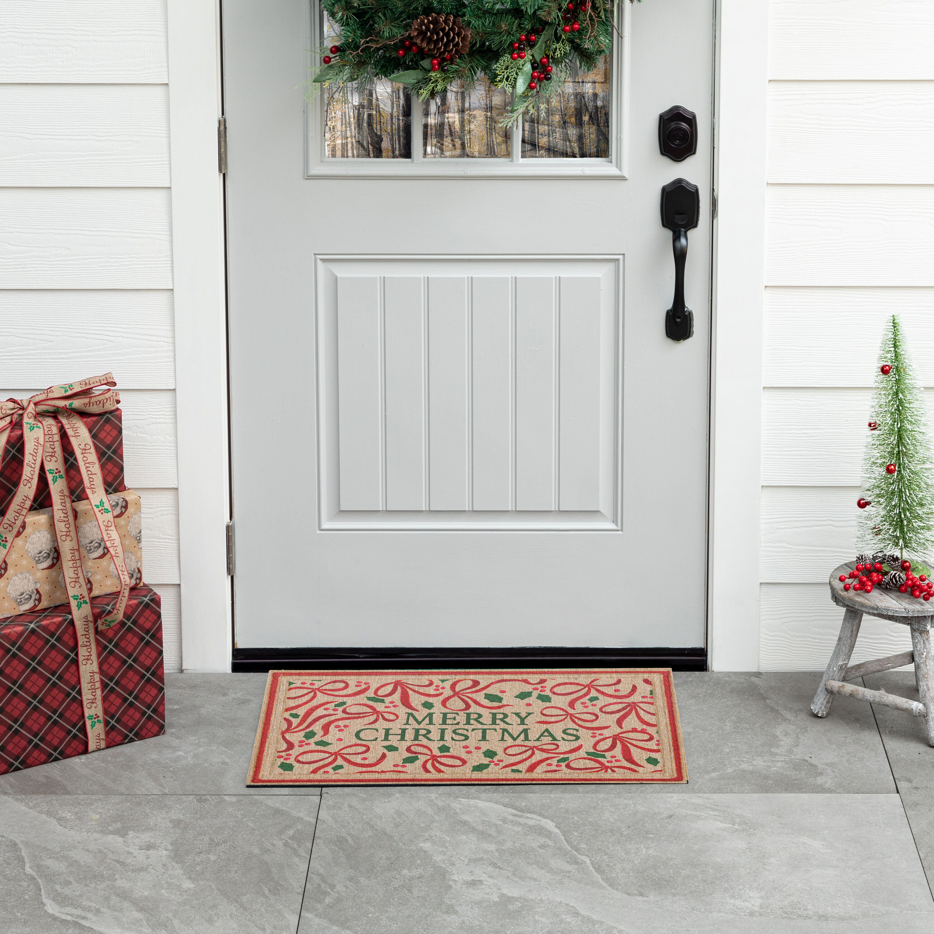 Holiday Living B1080 20265 018030 18-in x 30-in Merry Christmas Non-Slip Grip Outdoor Winter Door Mat