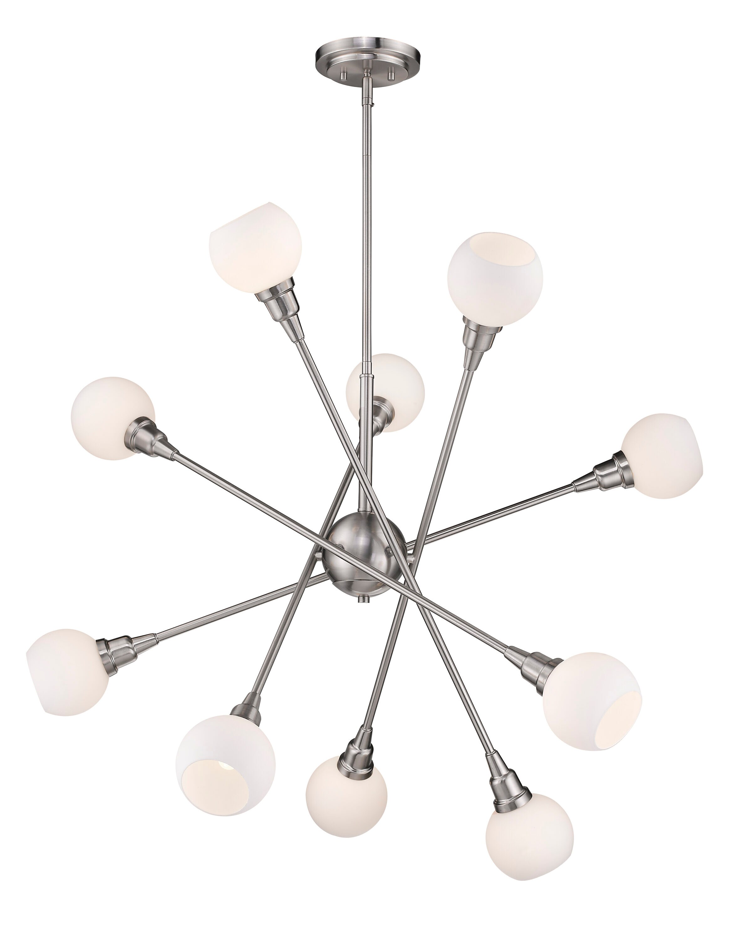 Z-Lite Tian 10-Light Brushed Nickel Modern/Contemporary White 