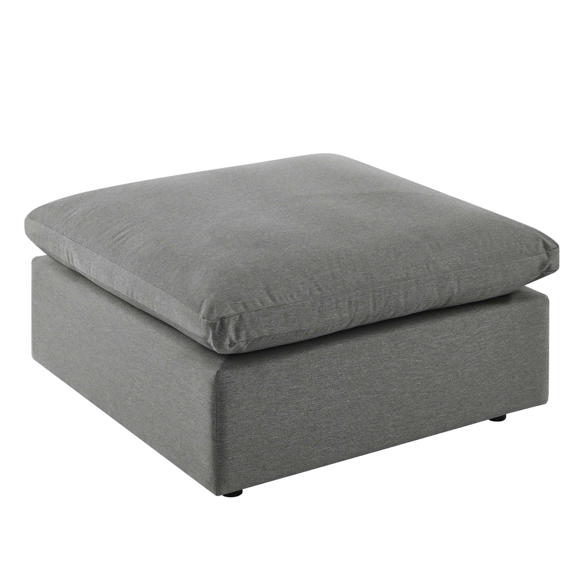  Commix Overstuffed Outdoor Patio Ottoman in Charcoal