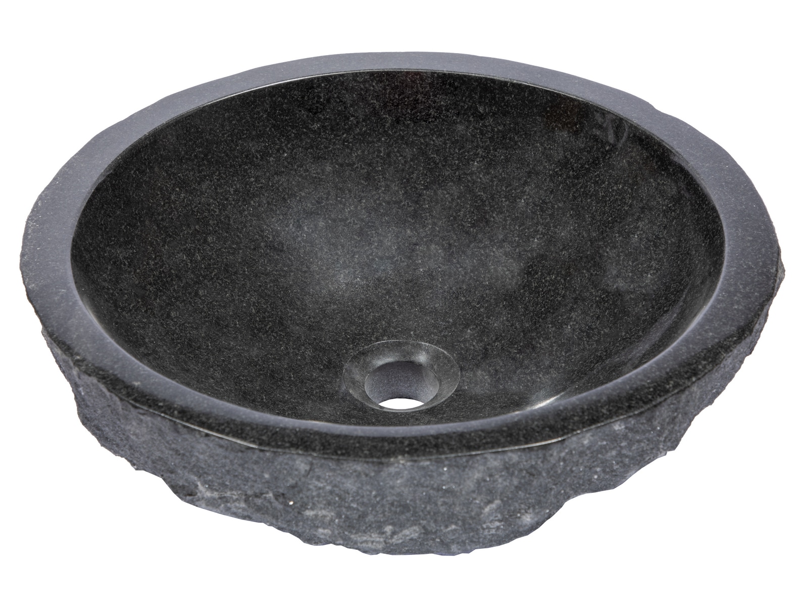 Eden Bath EBS001BK-P Stone Stone Vessel Round Modern Black Bathroom Sink ( 16.5-Inches x 16.5-Inches )