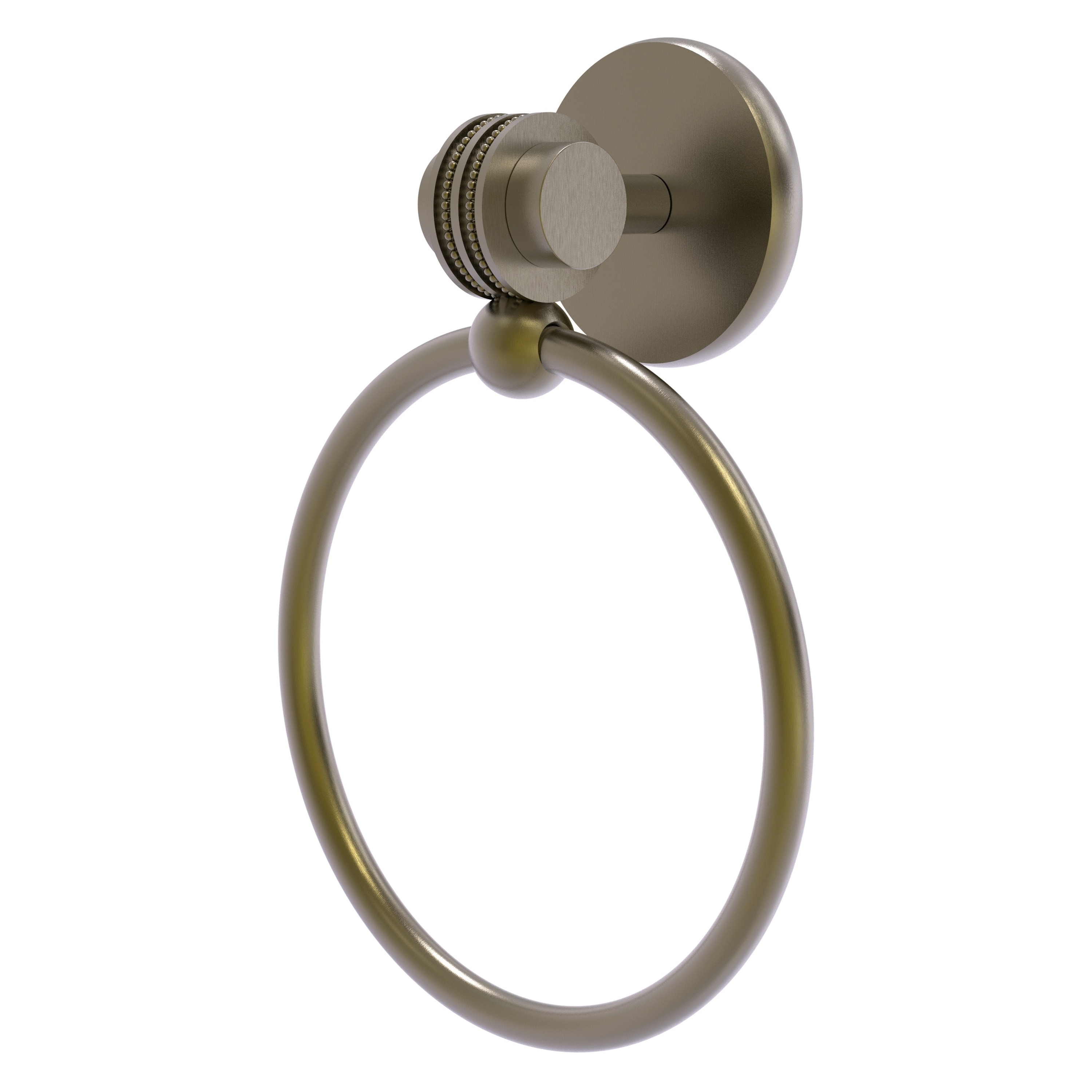 Allied Brass 7216D-ABR Satellite Orbit Two Antique Brass Wall mount Single Towel Ring