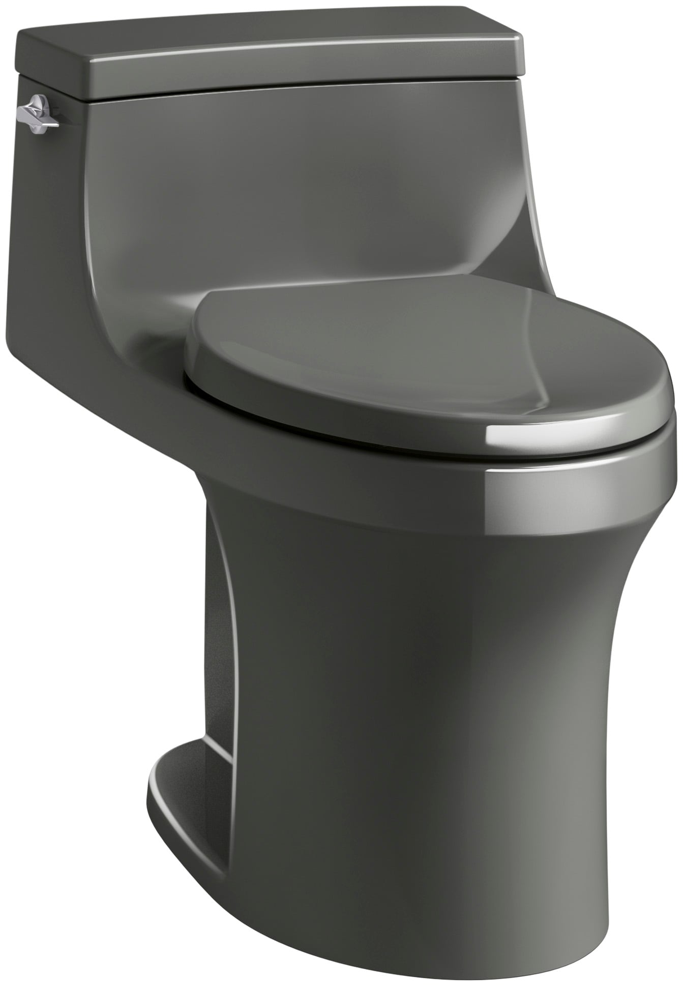KOHLER 5172-58 San Souci Thunder Grey Compact elongated Chair height 1-piece Toilet 12-in Rough-In WaterSense 1.28 GPF