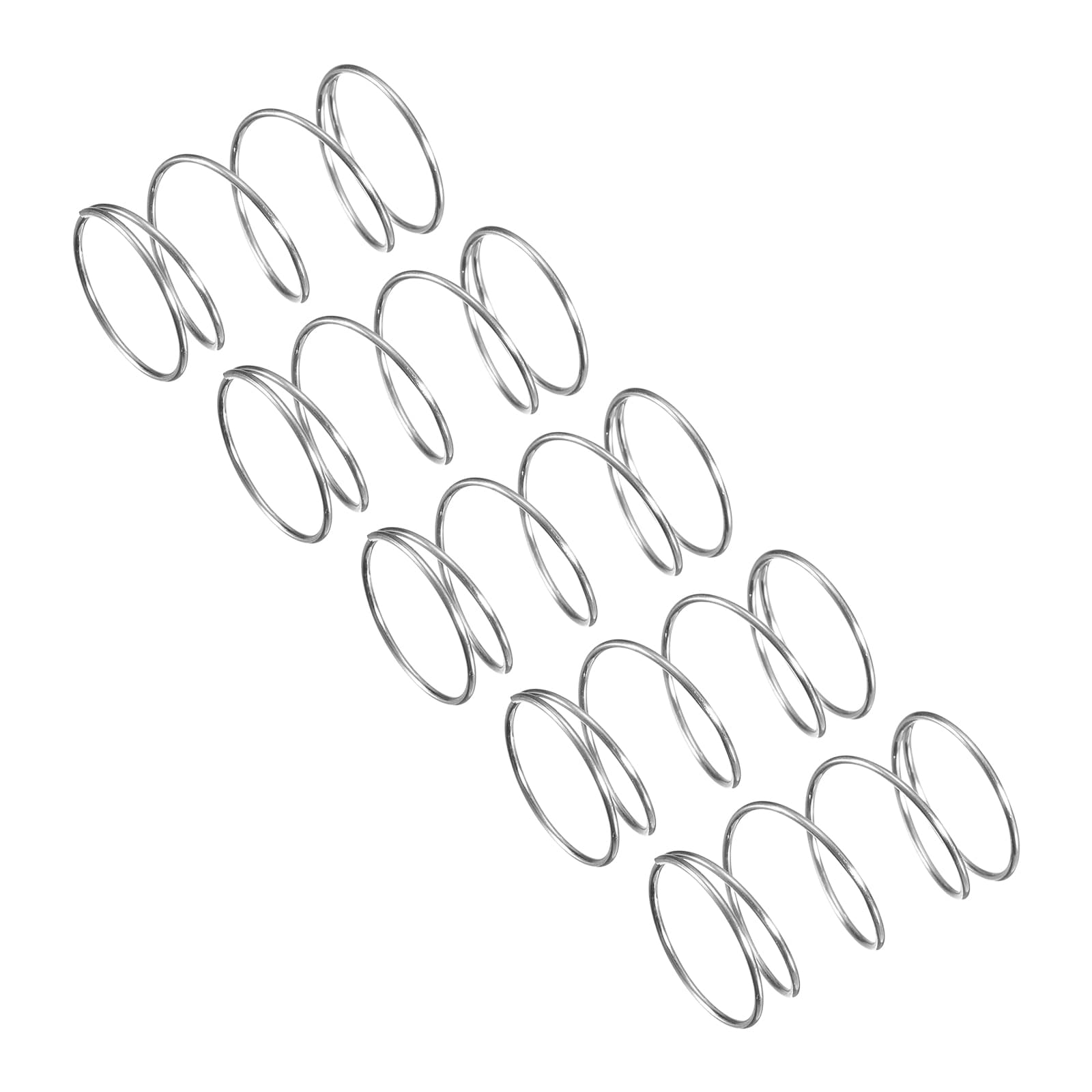 Unique Bargains Compression Spring 5pcs 304 Stainless Steel 12mm OD 0.6mm Wire Size 20mm Free Length Silver Tone