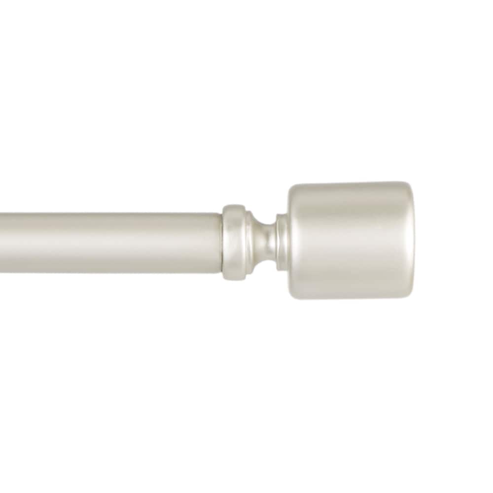Exclusive Home RD014889DSEHB1 A556 66-in to 120-in Matte Nickel Iron Single curtain rod with Finials