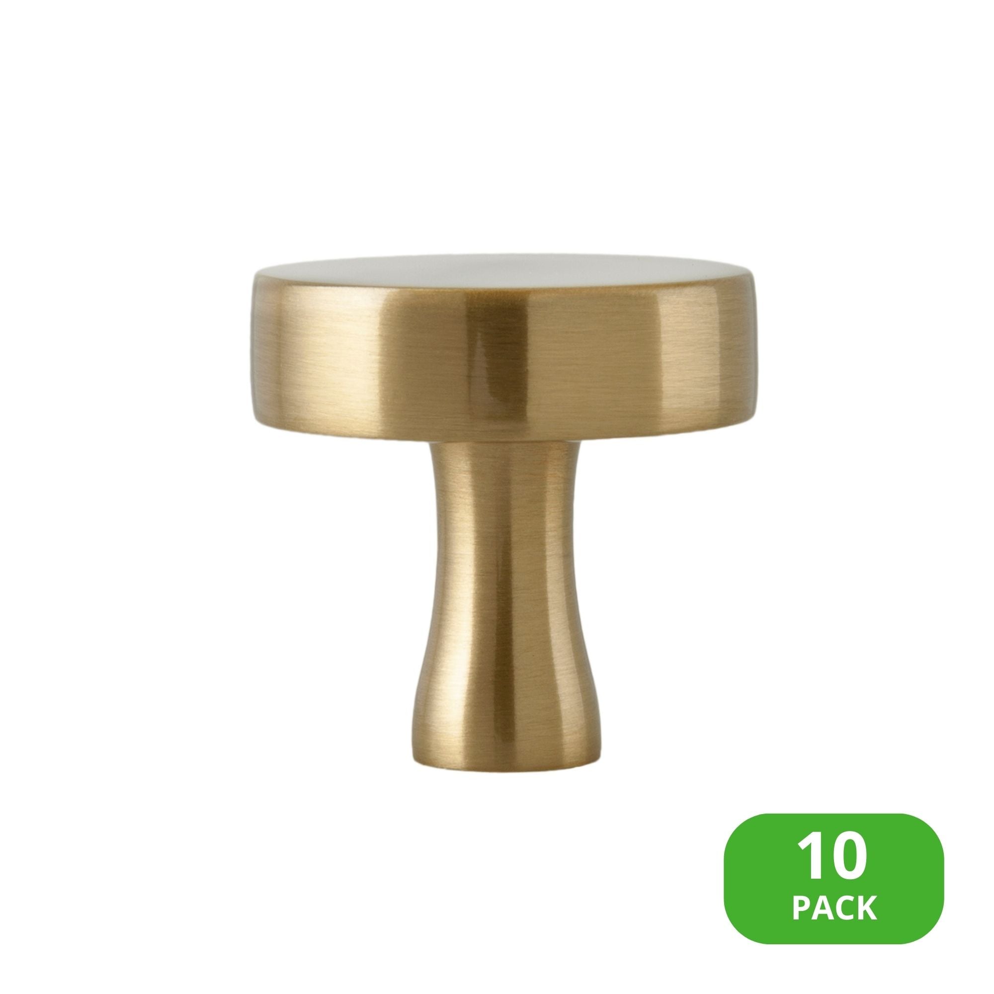 Sumner Street Home Hardware RL005187VP The Perfect Knob 1-1/8-in Satin Brass Round Modern Cabinet Knob 10 -Pack