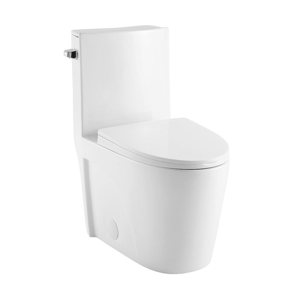 Swiss Madison - 10 Rough-in 1.28 GPF Left-Hand Vortex Flush Elongated Toilet in Matte White