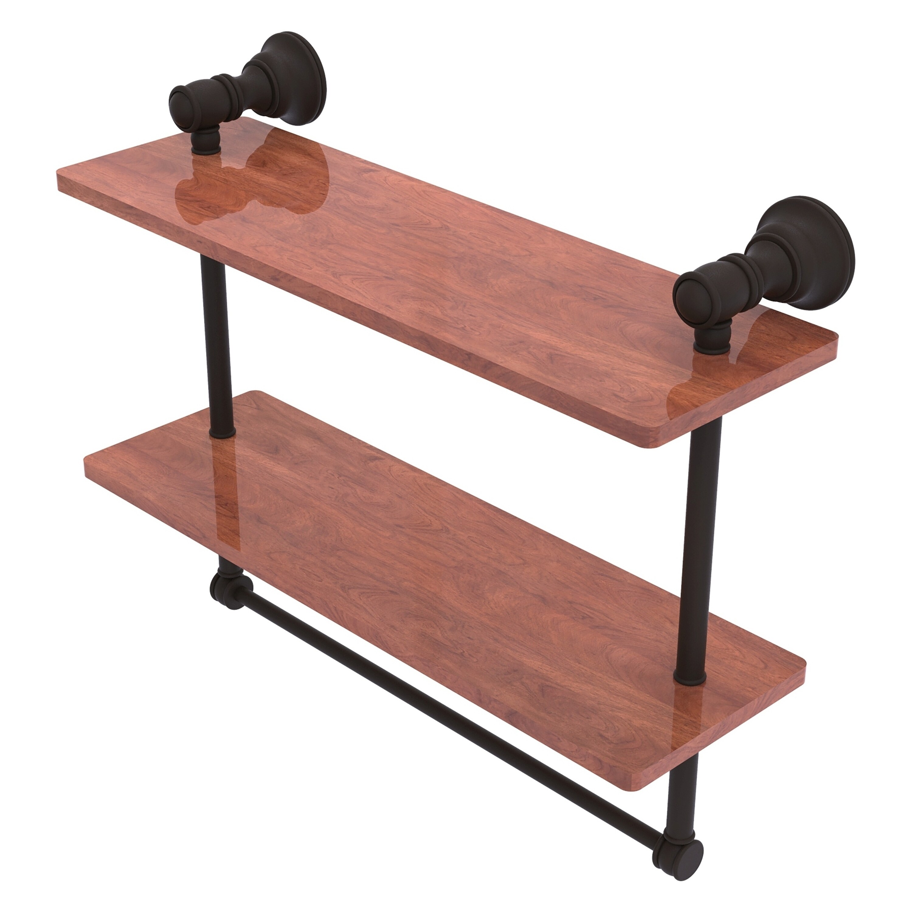 Allied Brass CL-2-16TB-IRW-ORB Carolina Oil Rubbed Bronze 2 -Tier Wall mount Bathroom Shelf ( 16-in x 9.5-in x 5-in )
