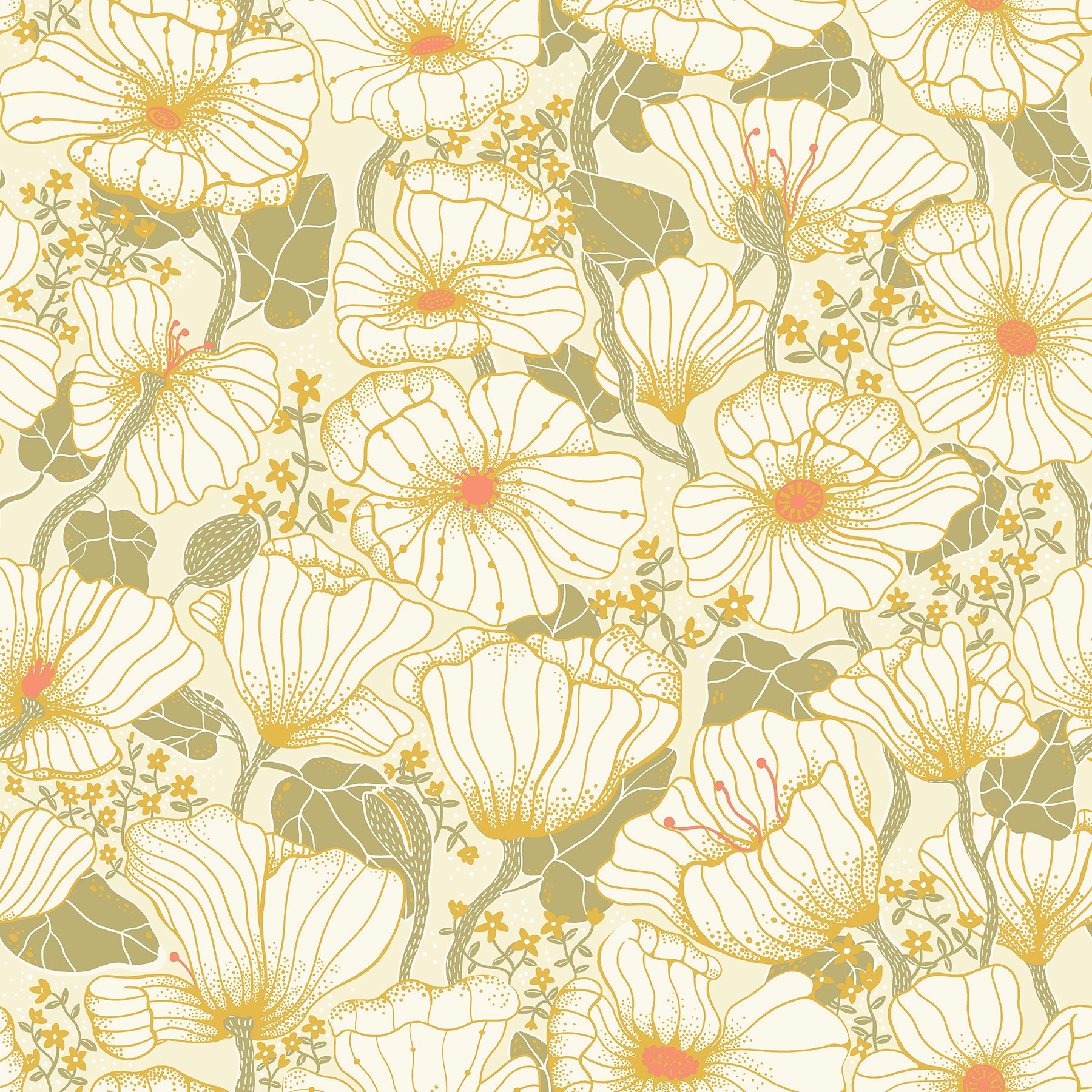 A-Street Prints 2932-65111 Lina 57.5-Sq. Feet Green Non-woven Floral Unpasted Wallpaper