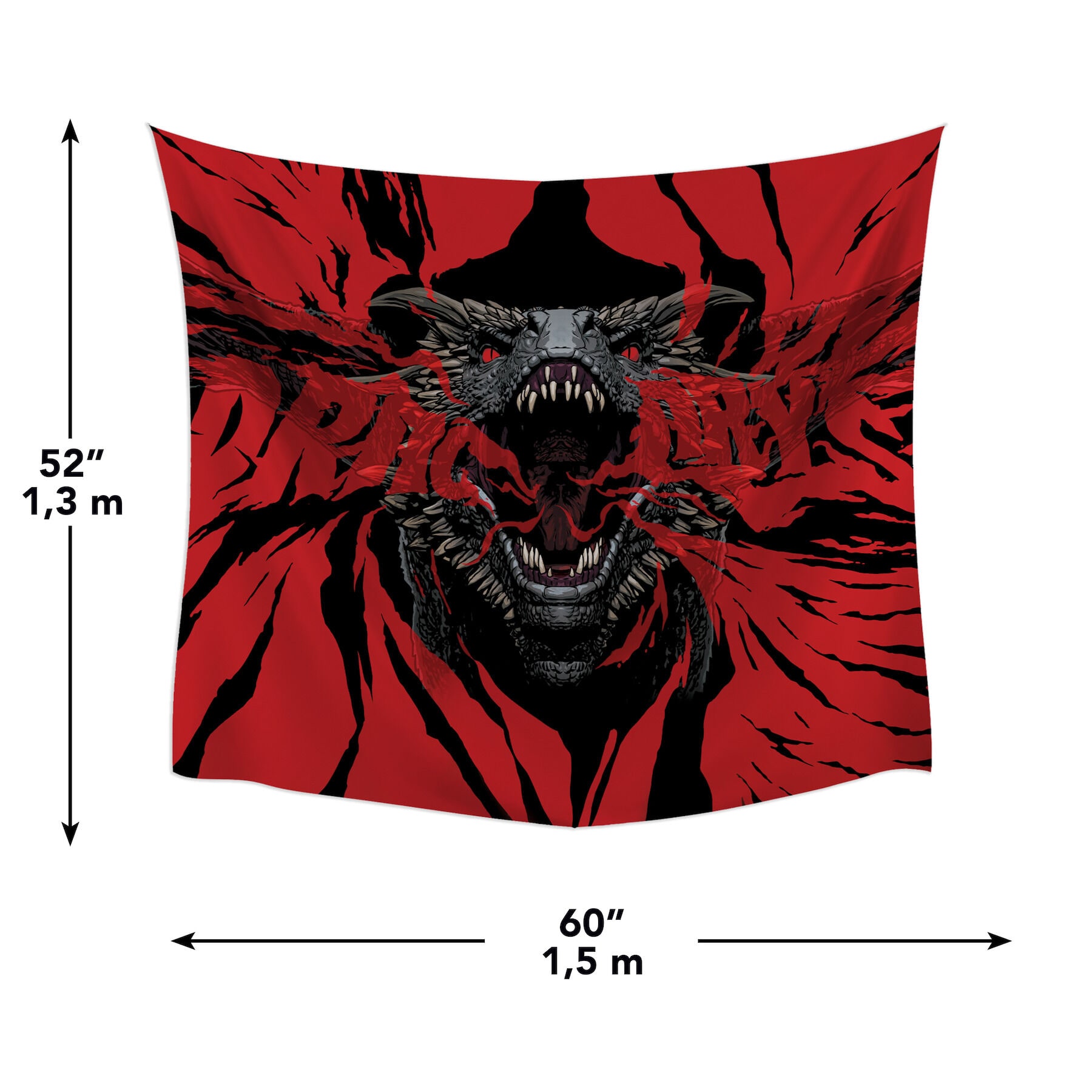 Game of Thrones Dragon Tapestry in Black and Red Polyester