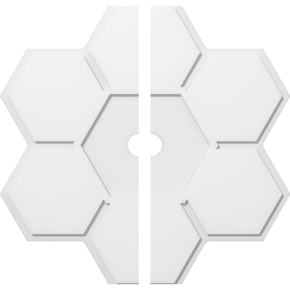 Ekena Millwork CMP38DY2-03000 Daisy 38-in W x 38-in L Contemporary White PVC Split Ceiling Medallion