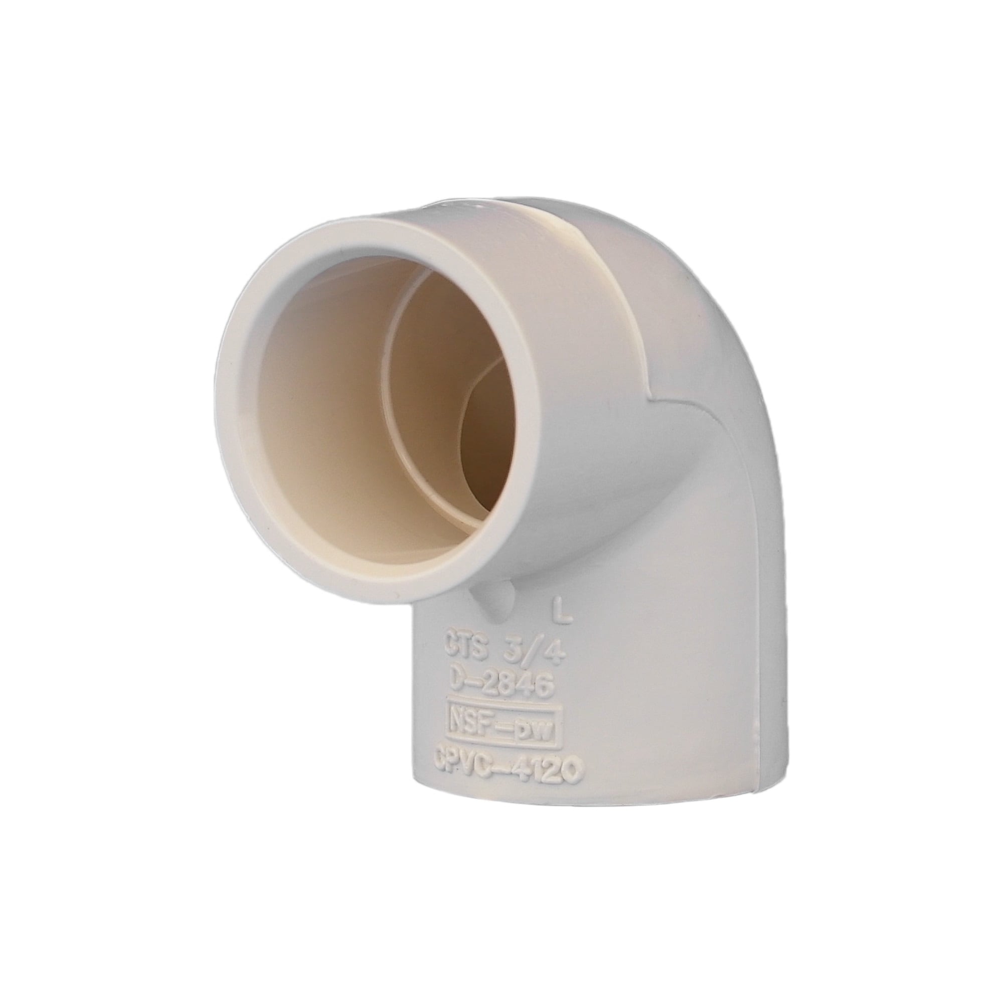 Charlotte Pipe 1-in 90-Degree CPVC Elbow for Potable Water - Cream Colored, 1 CTS CPVC Elbow 90 Degree, Maximum Pressure 100 PSI | CTS 02300 1000 -  CTS023001000