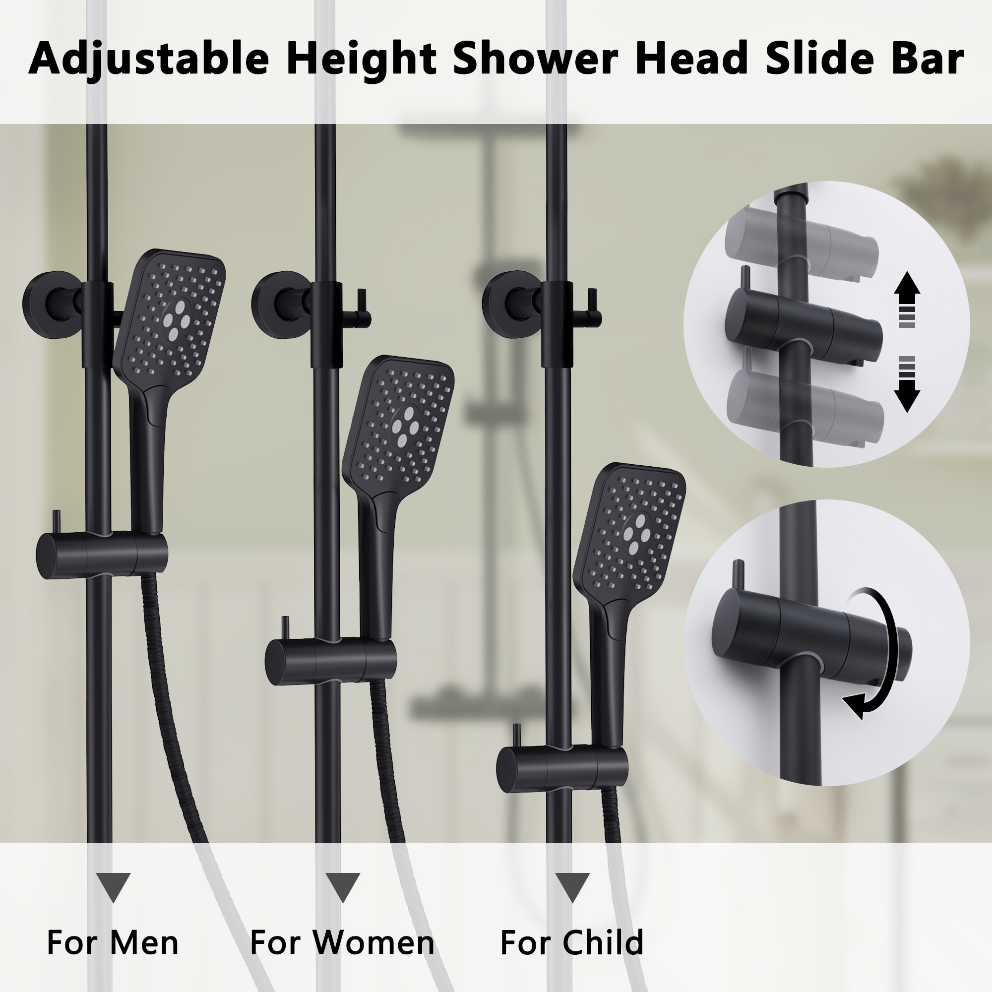 CASAINC HM-T103-RE-MB Showerhead-Bar-Panels - View #7