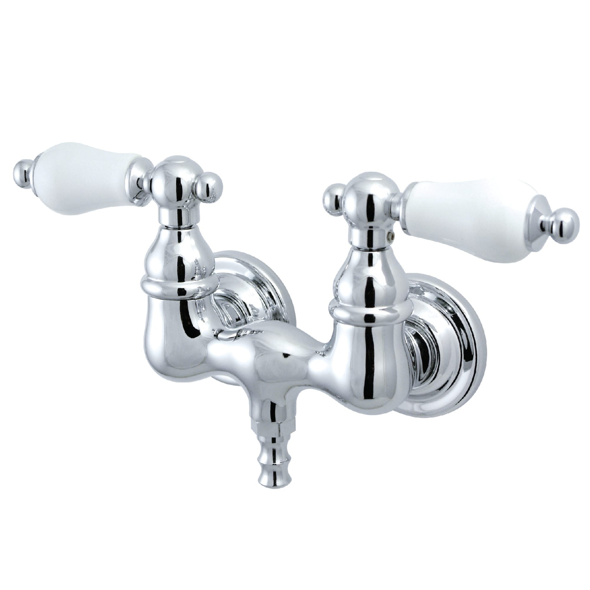 Elements of Design DT0321CL Vintage Chrome 2-handle Wall-mount Low-arc Bathtub Faucet ( Valve Included )