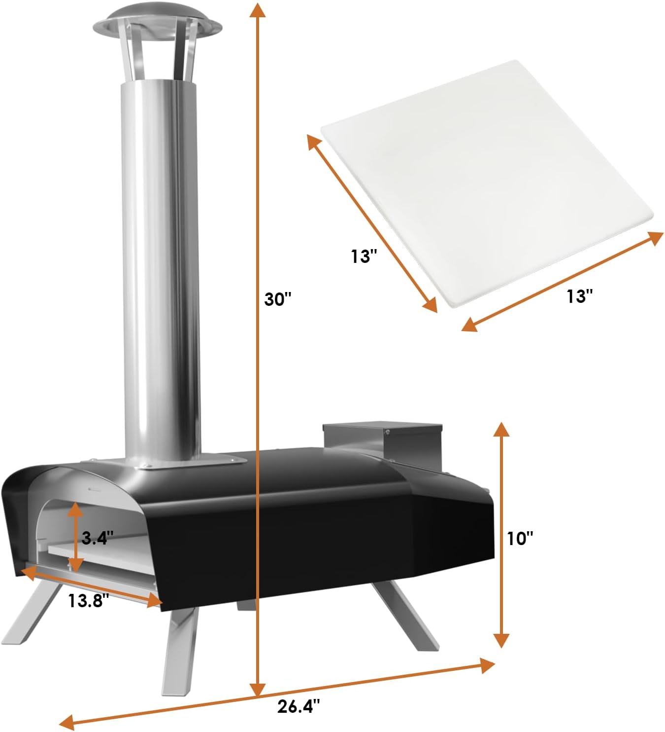 Qeetex PSKX-PIS-0103ORJU Outdoor-Pizza-Ovens - View #2
