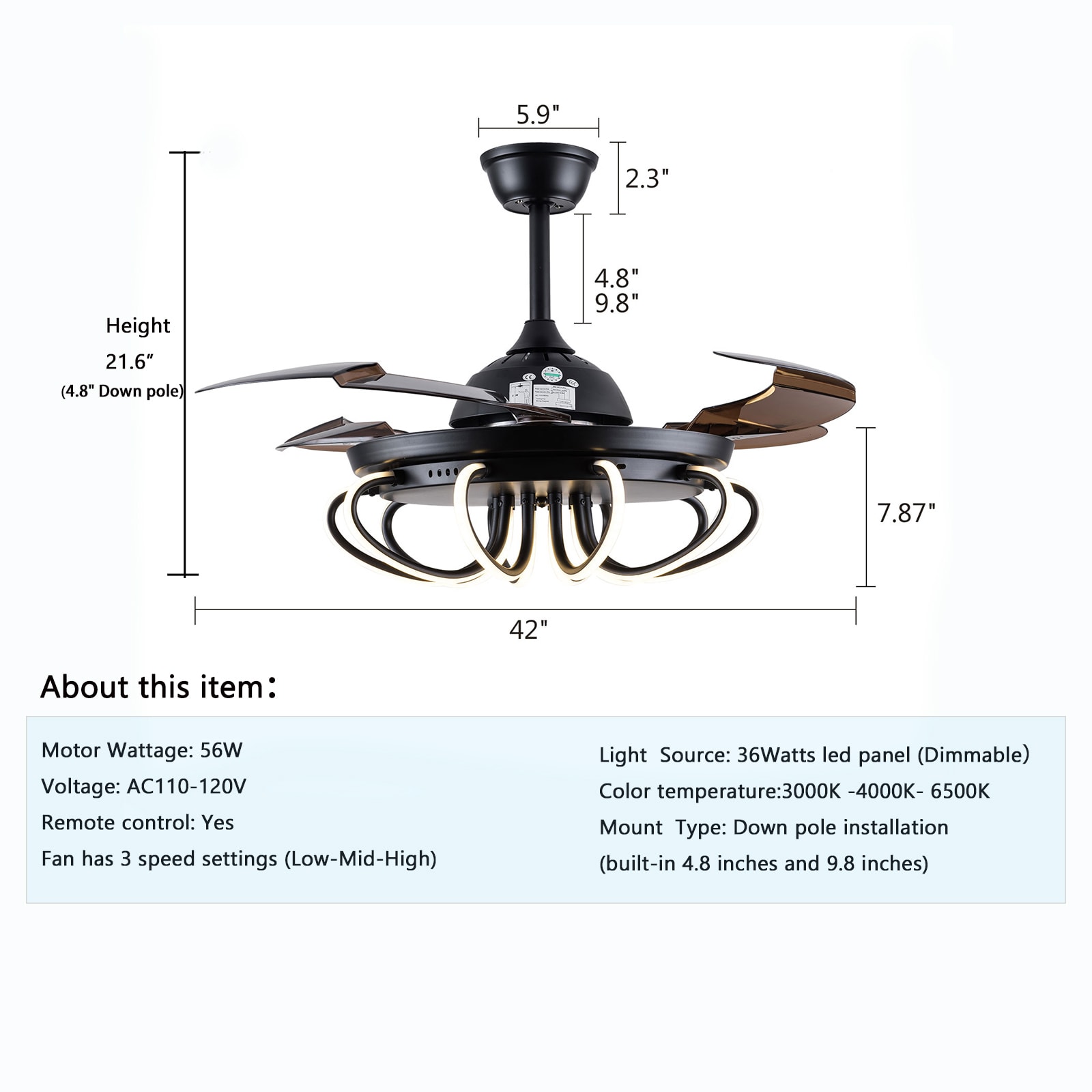 Oukaning HG-HCX-2320 Ceiling-Fans - View #4