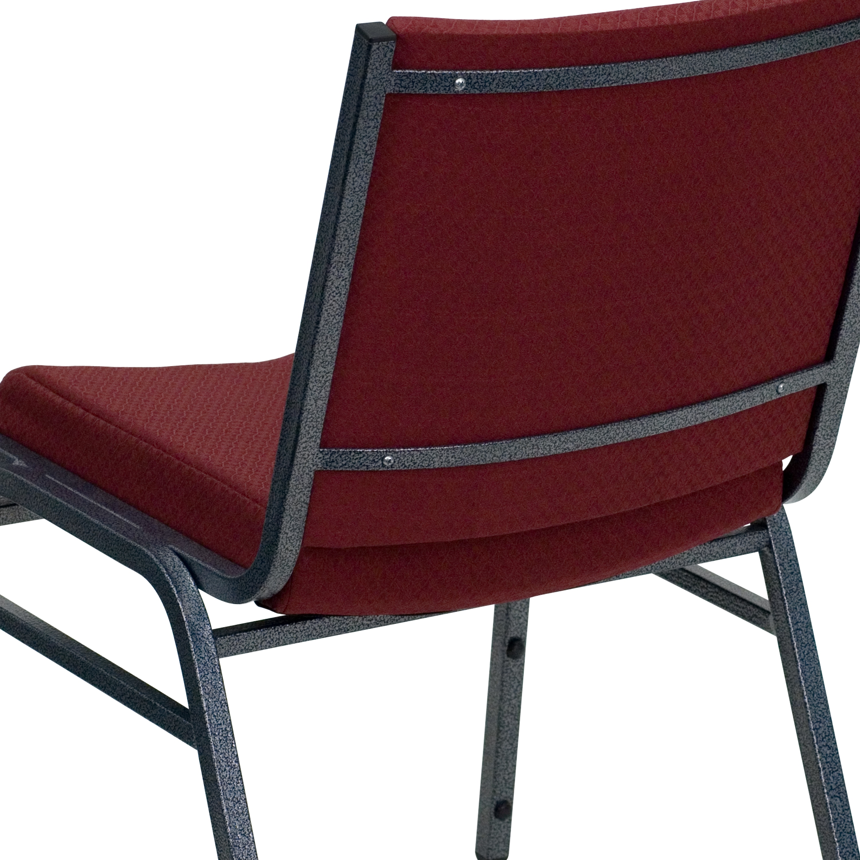 Burgundy Patterned Fabric Armless Stacking Reception Chair