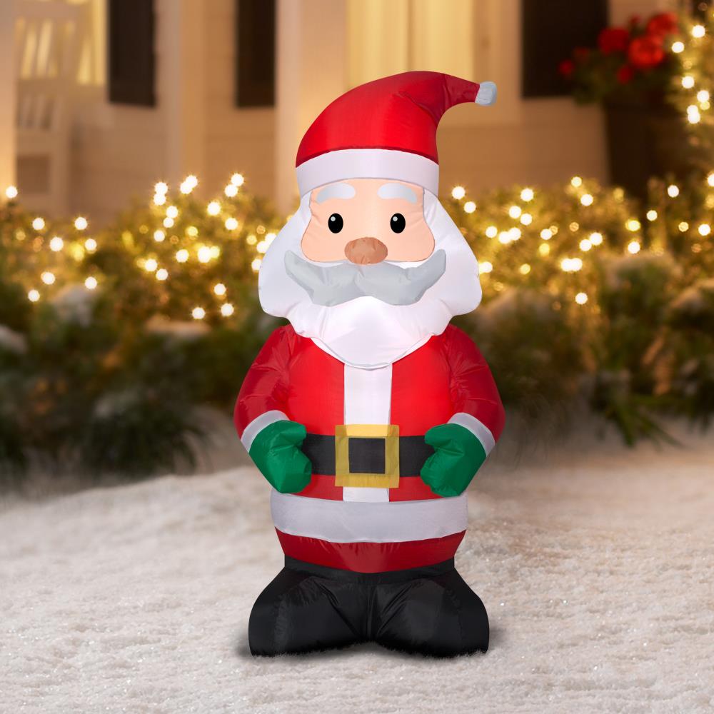 Gemmy 4-ft Lighted Santa Christmas Inflatable At Lowes.com