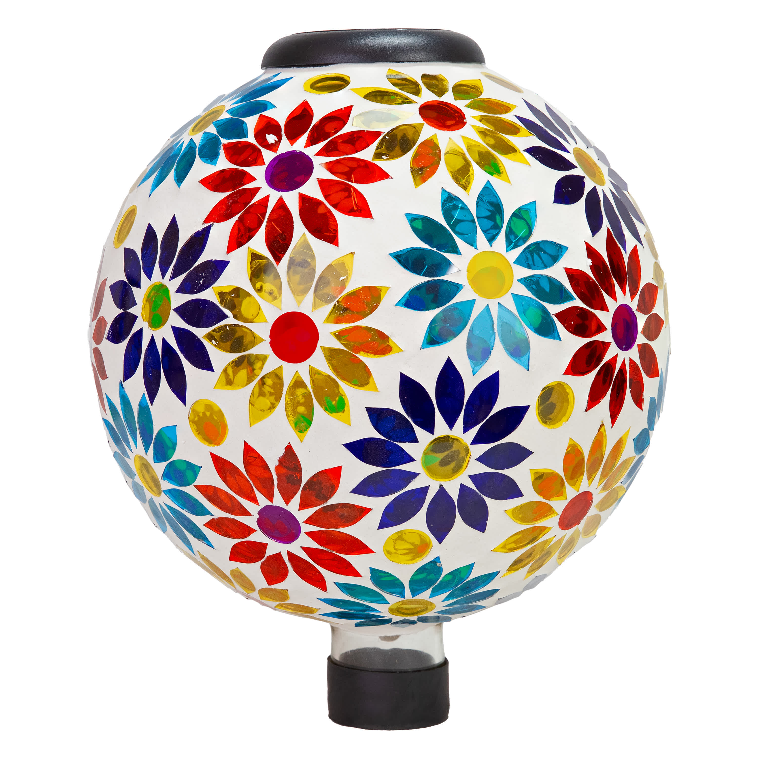 Sunnydaze Decor Sunnydaze 10 inch Solar Gazing Ball for Garden - Glass Outdoor Gazing Globe - Midsummer Dahlias