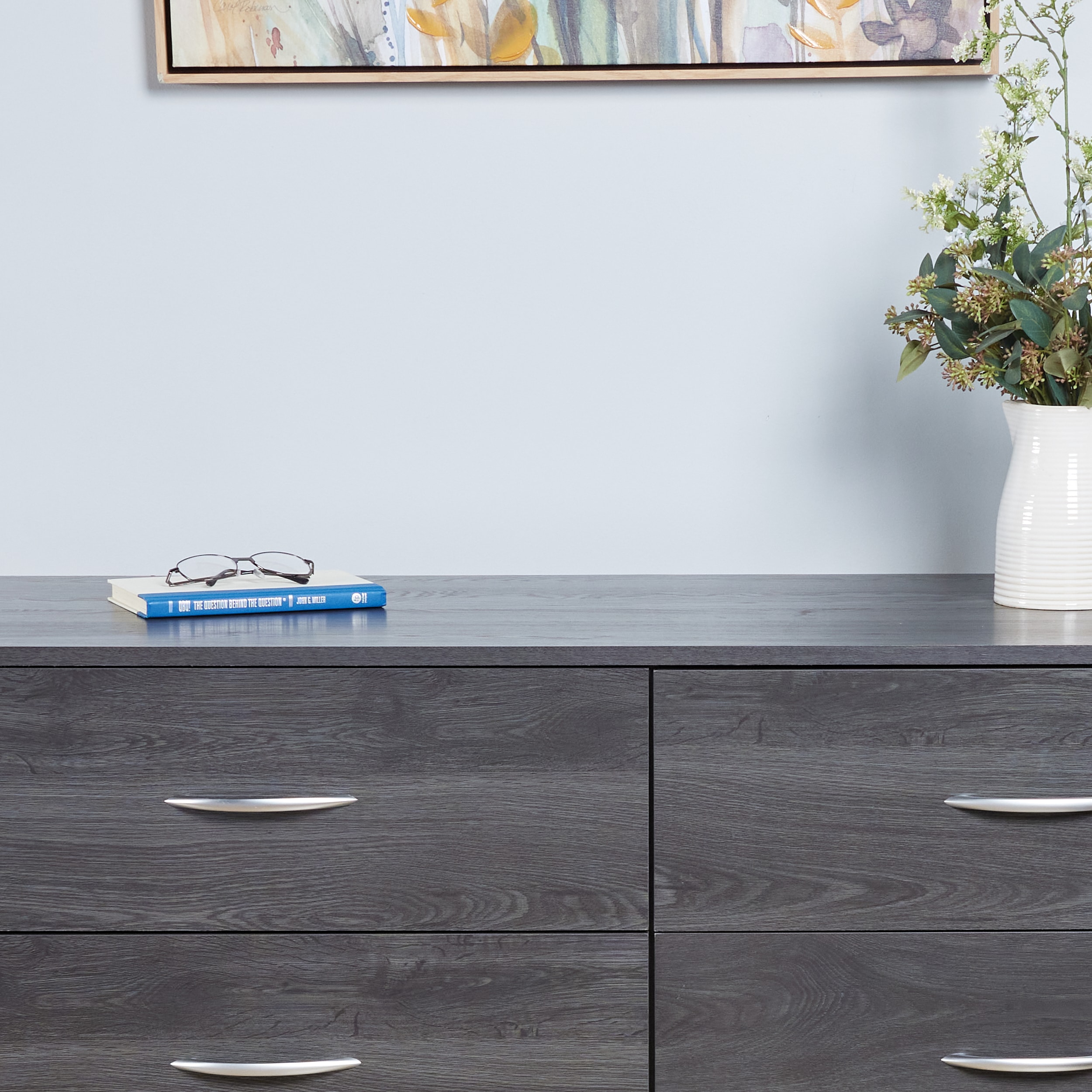 Gray Oak Double Dresser with Soft Close Drawers