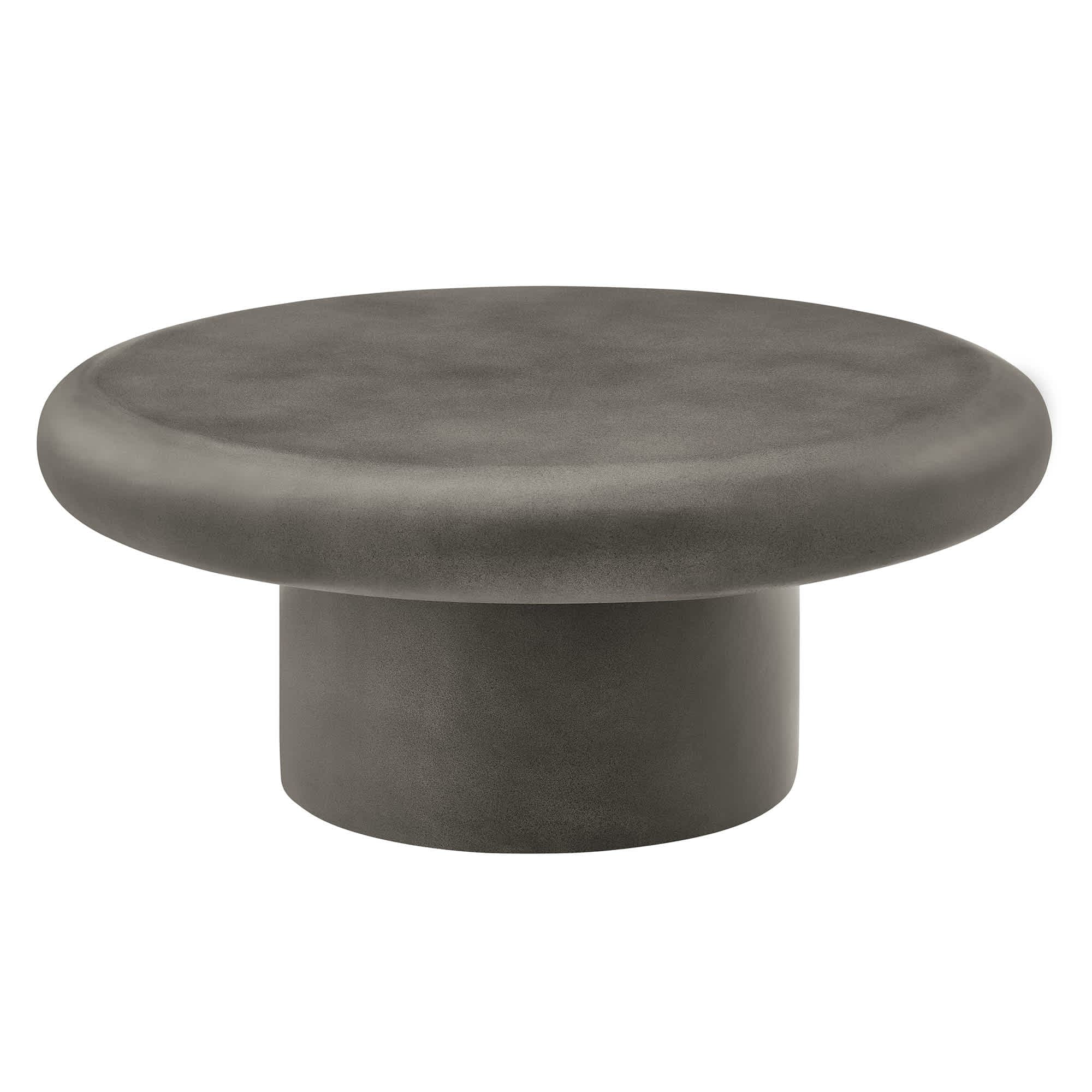  Argos Indoor - Outdoor Patio Concrete Round Coffee Table in Gray