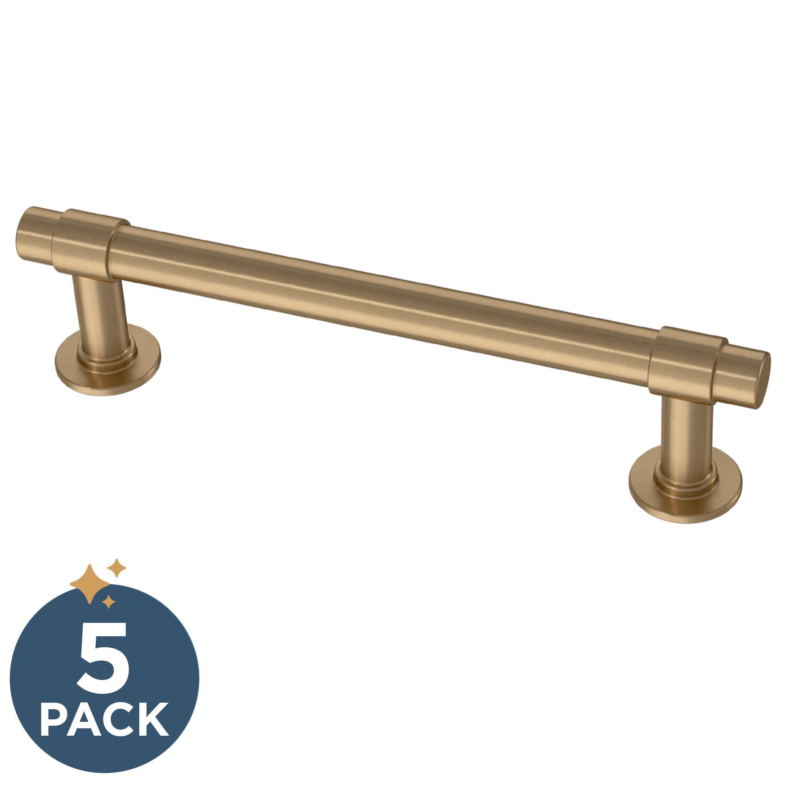 Franklin Brass P29617Z-CZA-B Francisco 4-in , 102mm Center to Center Champagne Bronze Antimicrobial Cylindrical Bar 5 -Pack