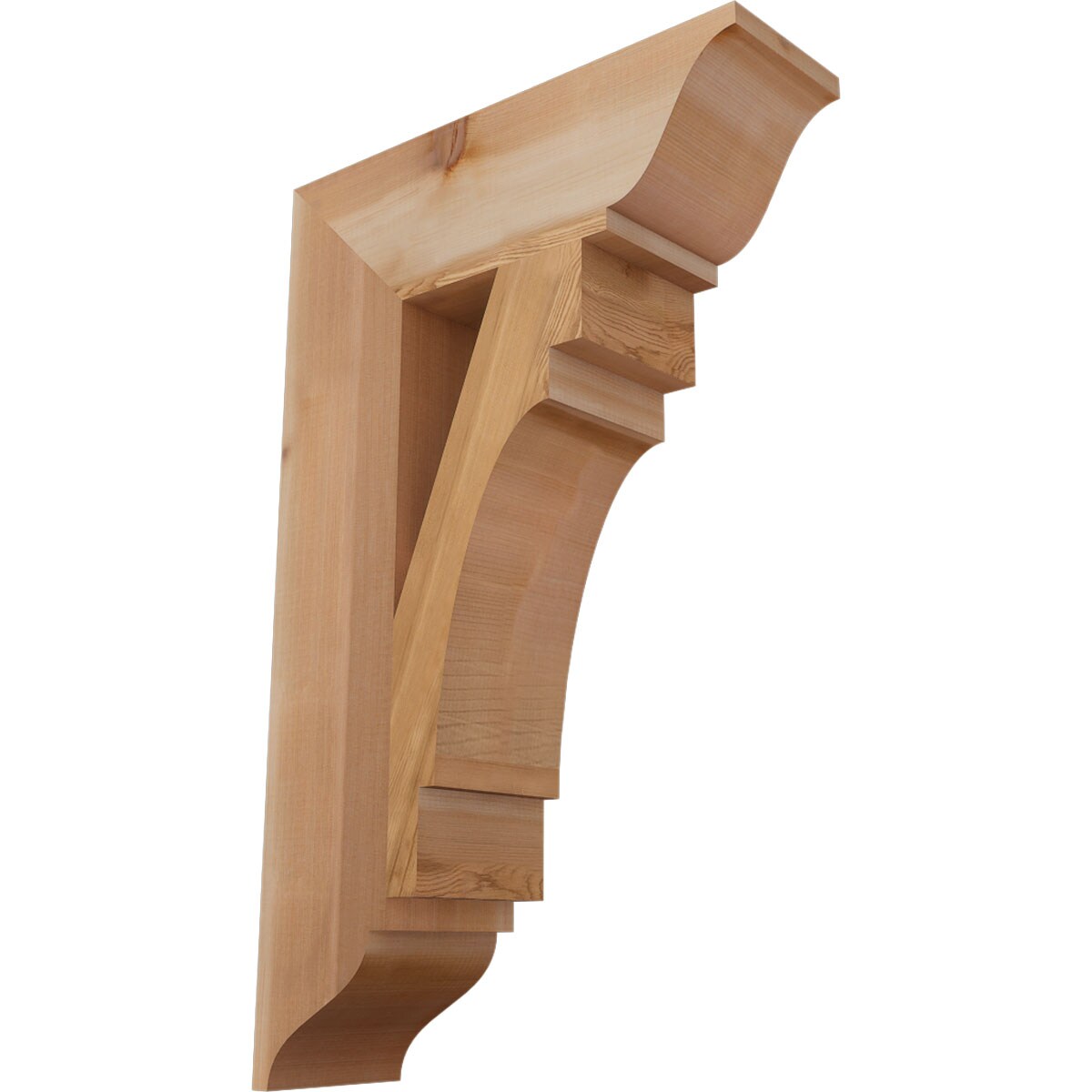 Ekena Millwork BKT06X20X32MRC01SWR Merced traditional smooth 5-1/2-in x 20-in x 32-in Western red cedar Brown Wood Standard bracket