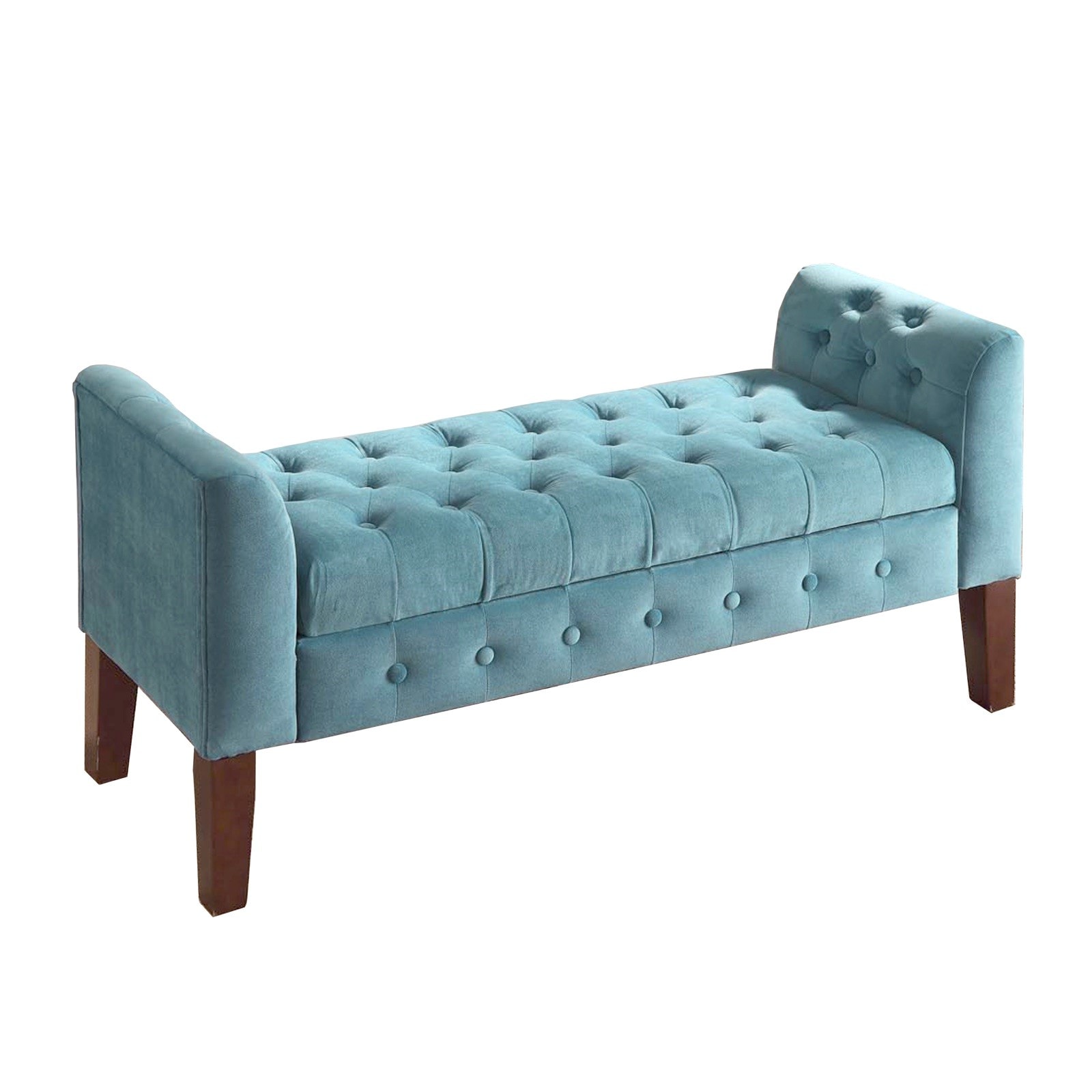 Benzara BM195779 Modern Blue Storage Bench with Storage 50-in x 18-in x 23-in