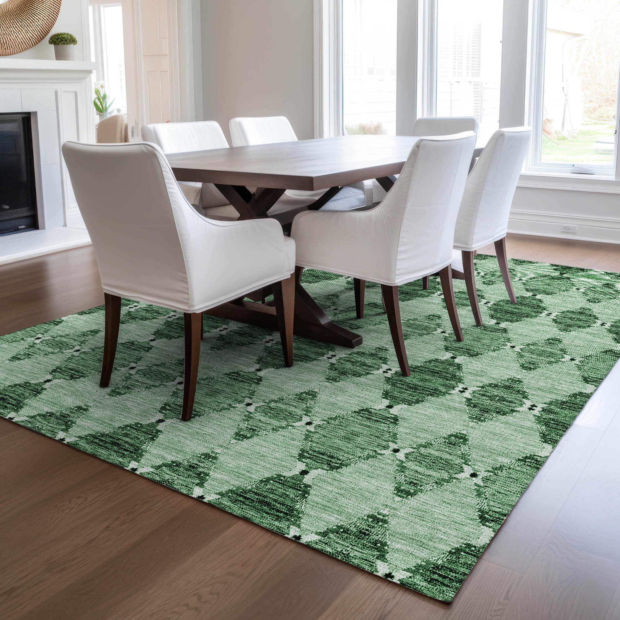 Addison Rugs ACN610EM9X12 Chantille ACN610EM 9 x 12 (ft) Polyester Emerald Rectangular Indoor/Outdoor Abstract Machine washable Area rug