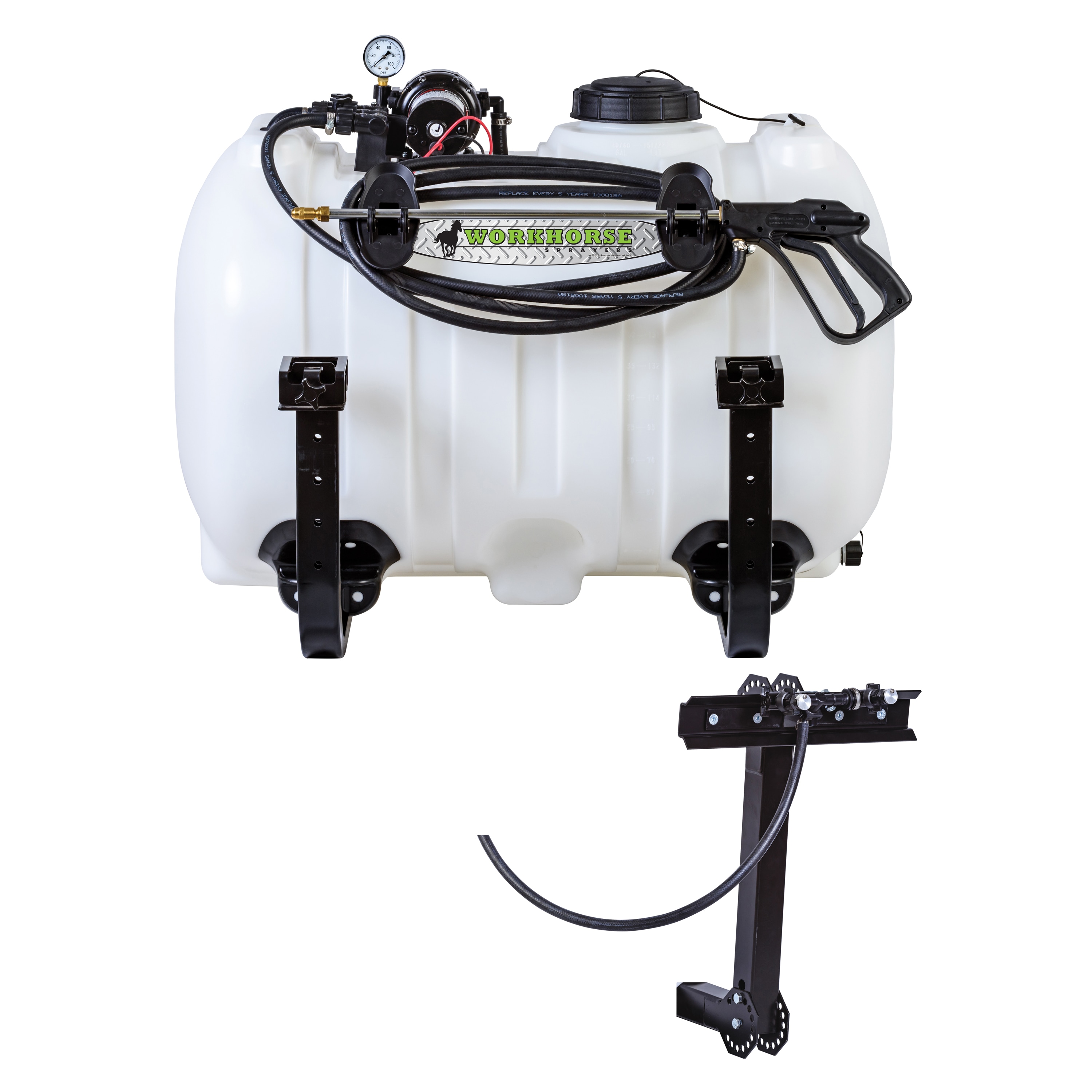 Workhorse Sprayers G23-UTV65BLHM 60-Gallon 12-volt Rubber Hose Boom Sprayer with Adjustable Spray