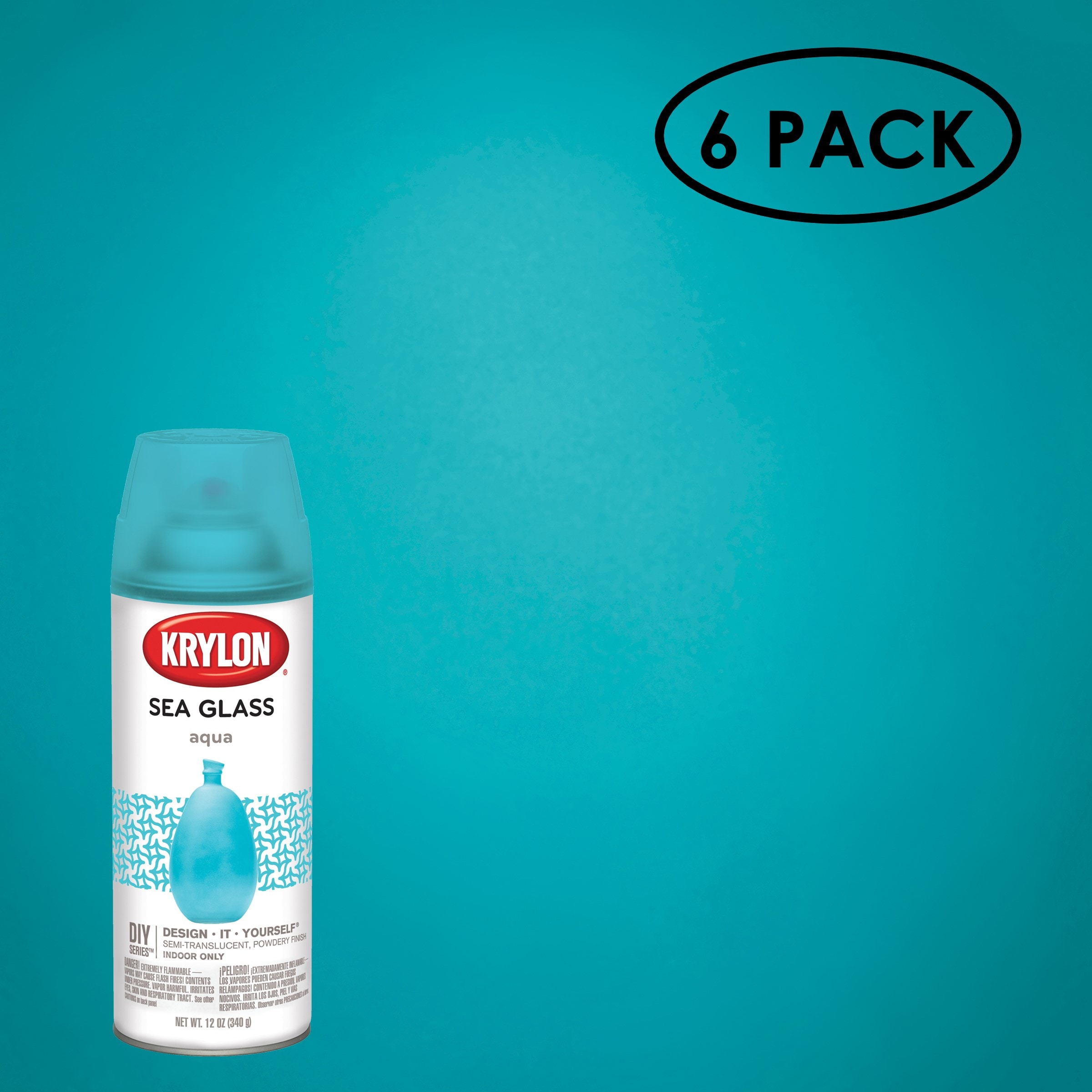 Krylon 6 Pack Gloss Aqua Sea Glass Spray Paint Net Wt 36 Oz K09057007sos At